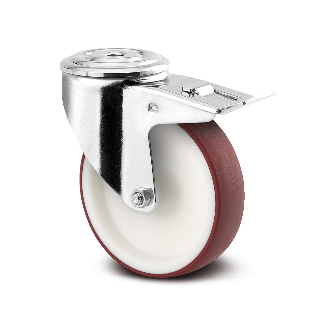 Roulette pivotante à blocage total 100 mm