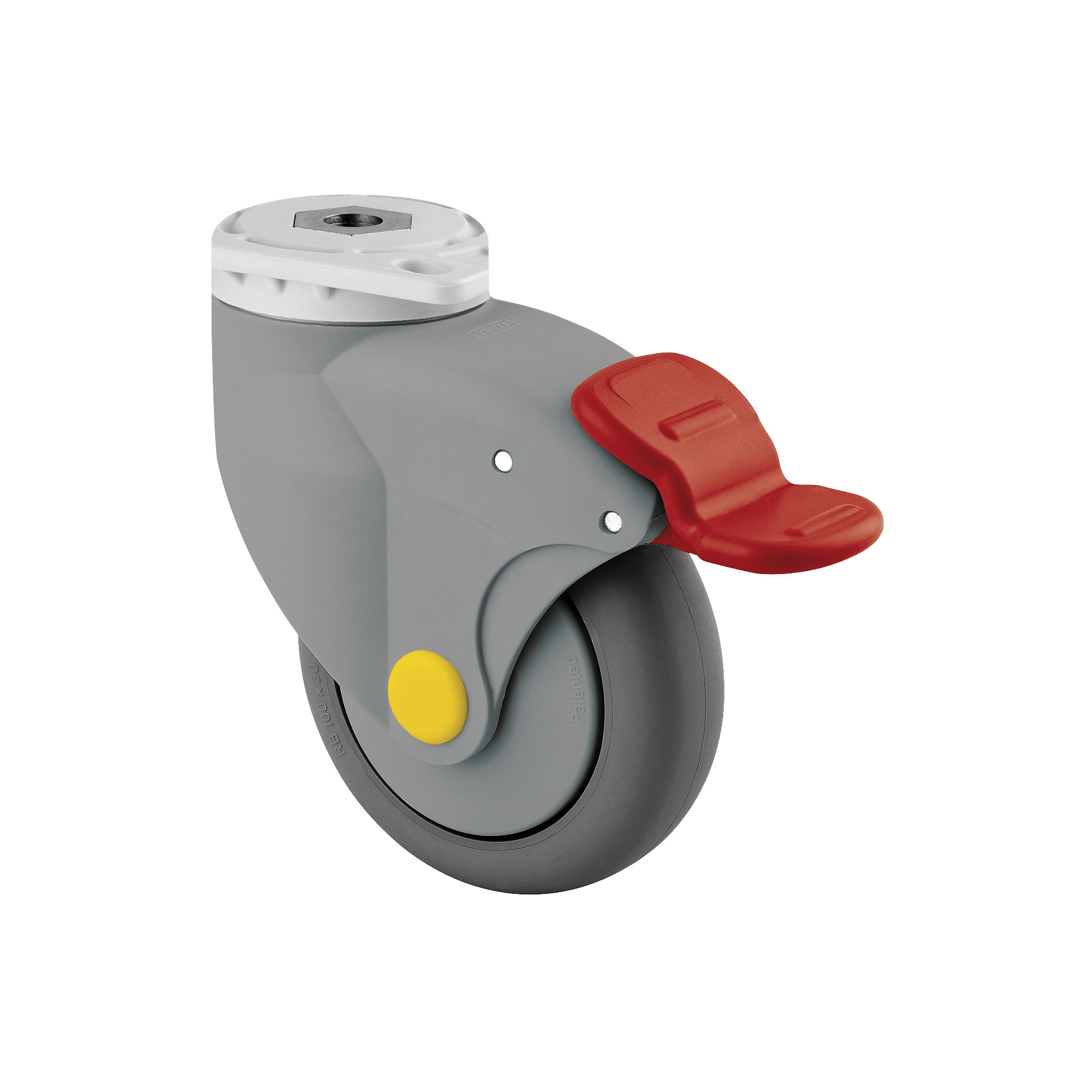 Swivel castor with total lock 4.92 in