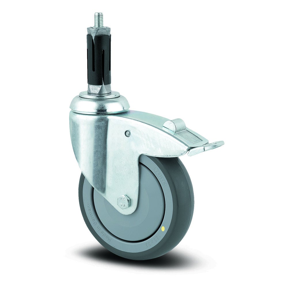 Roulette pivotante à blocage total 100 mm