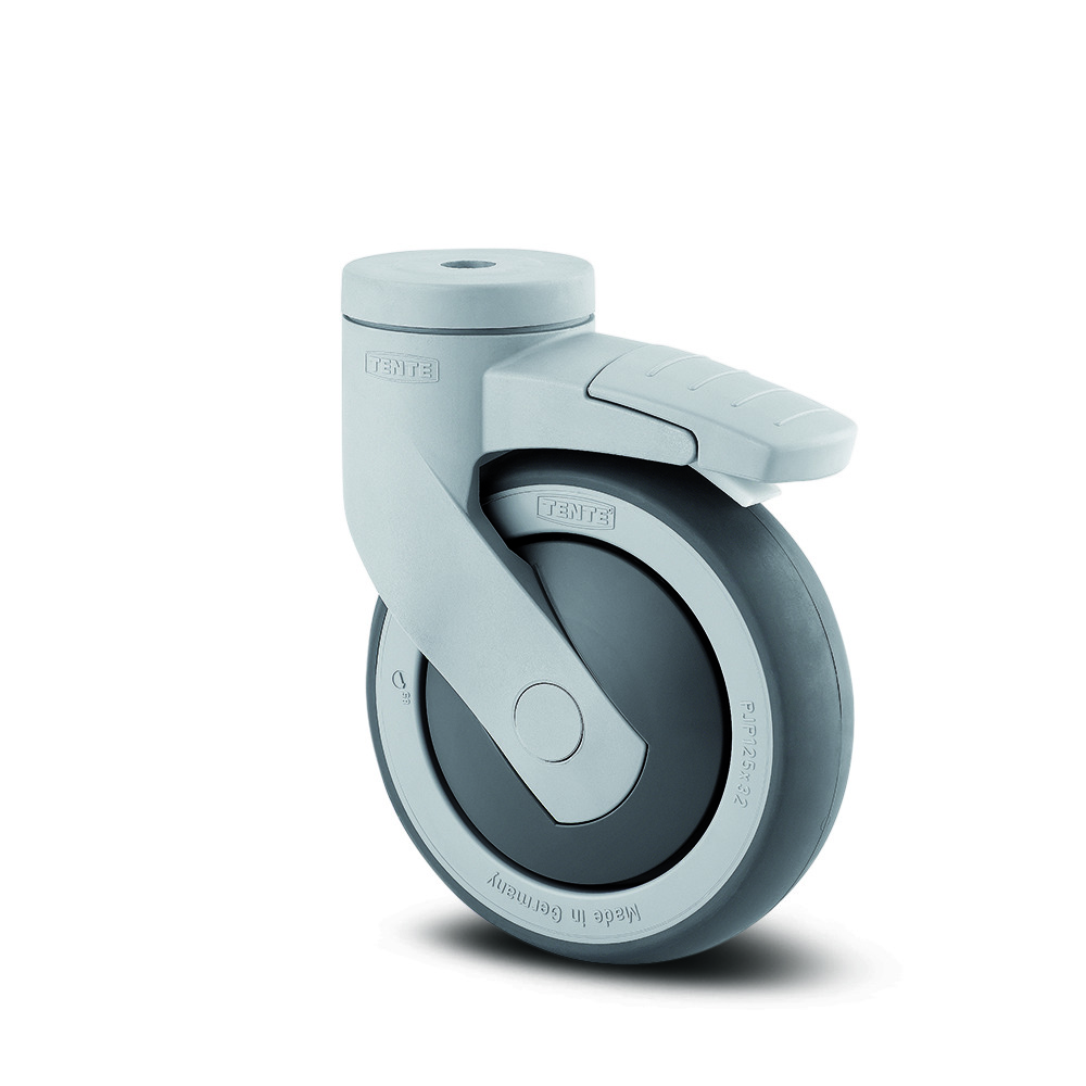 Roulette pivotante à blocage total 125 mm