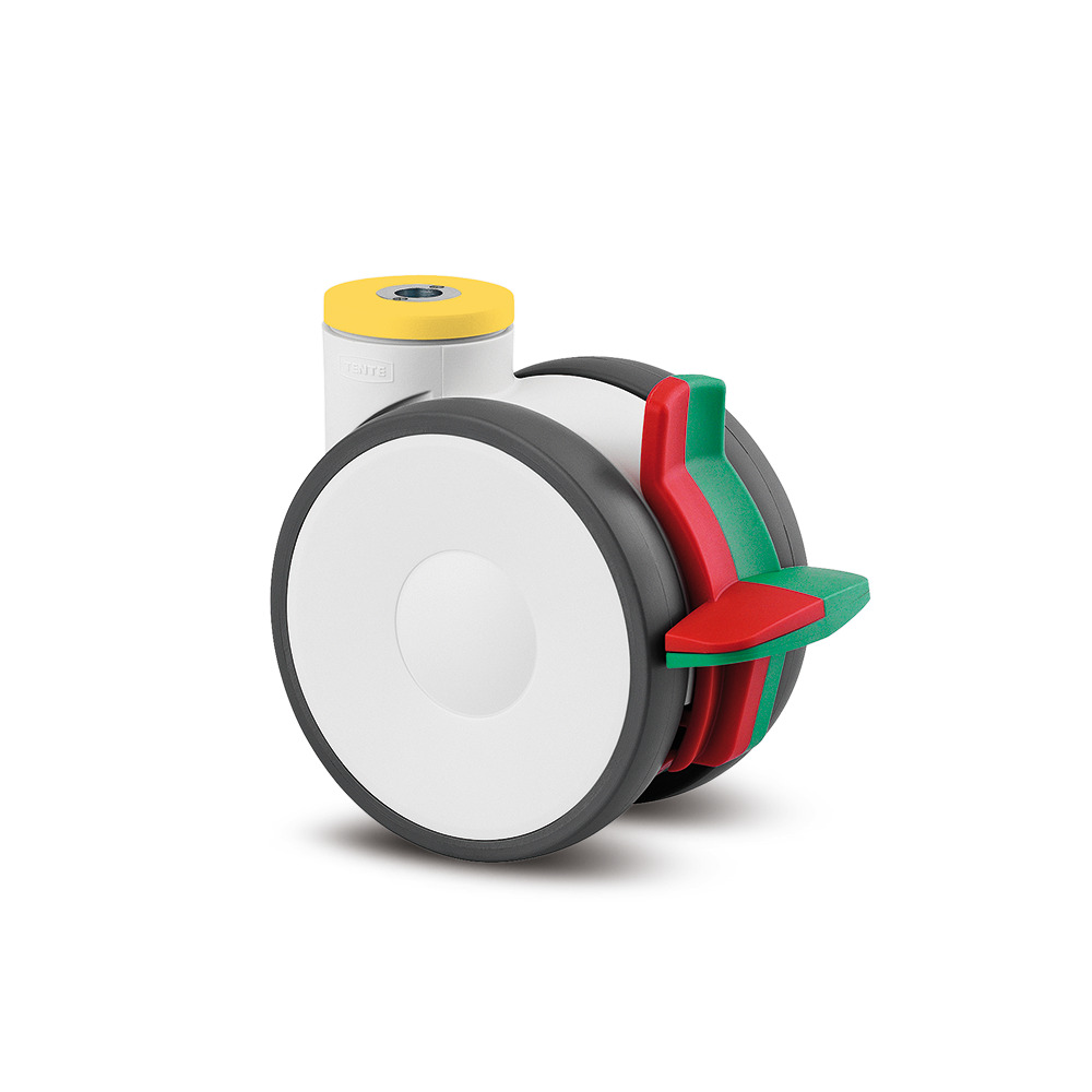 Swivel castor with combined lock 4.92 in