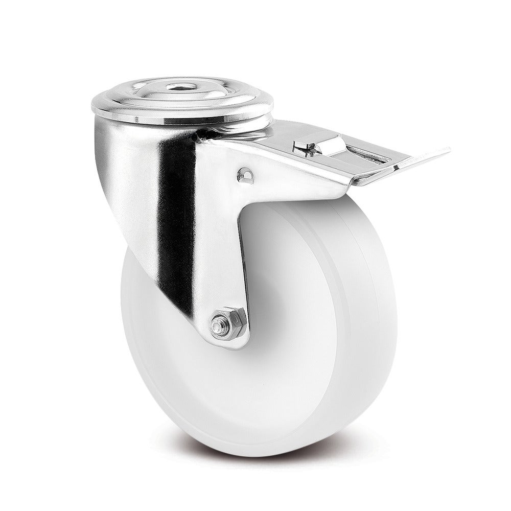 Roulette pivotante à blocage total 80 mm