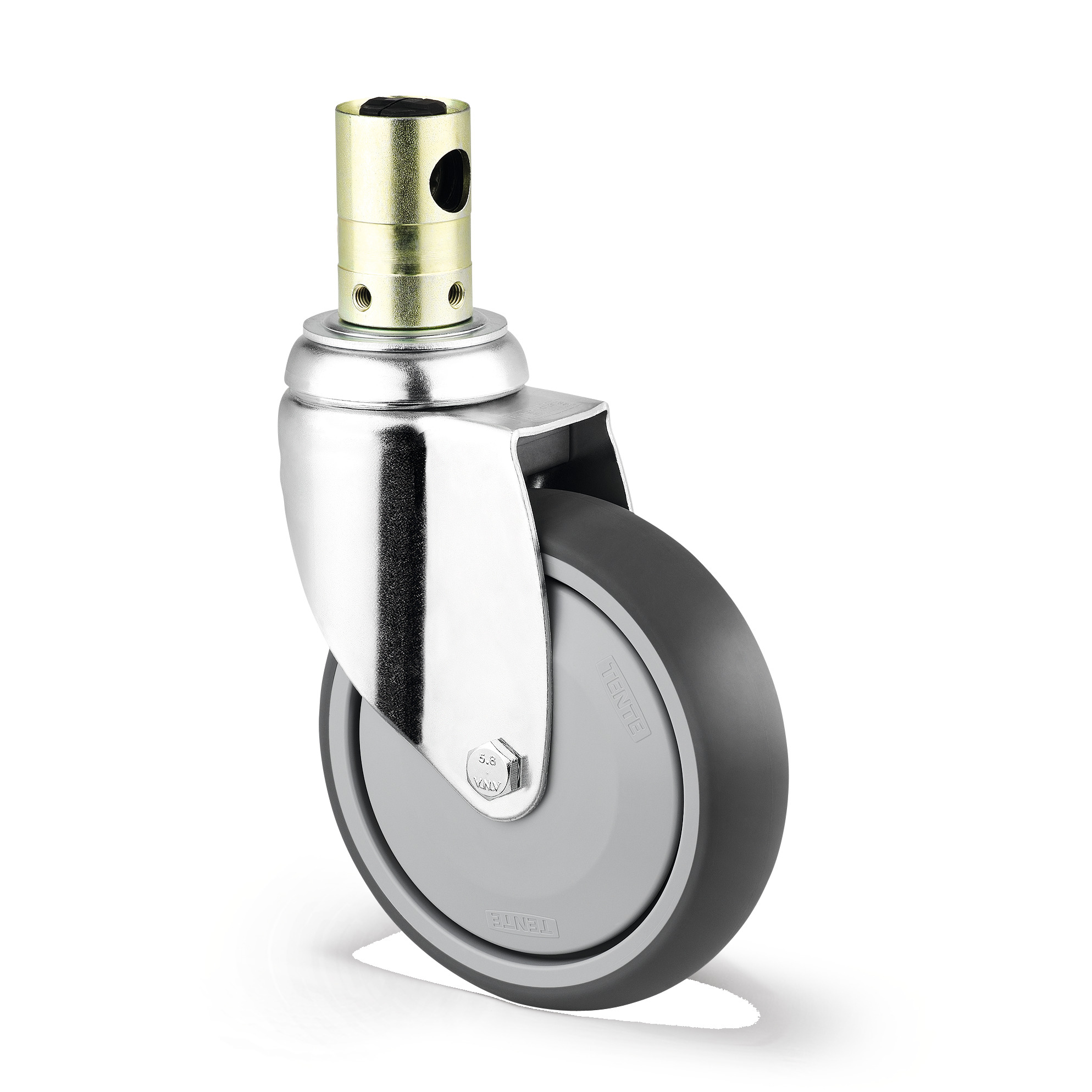 Swivel castor with central, total or directional lock 125 mm