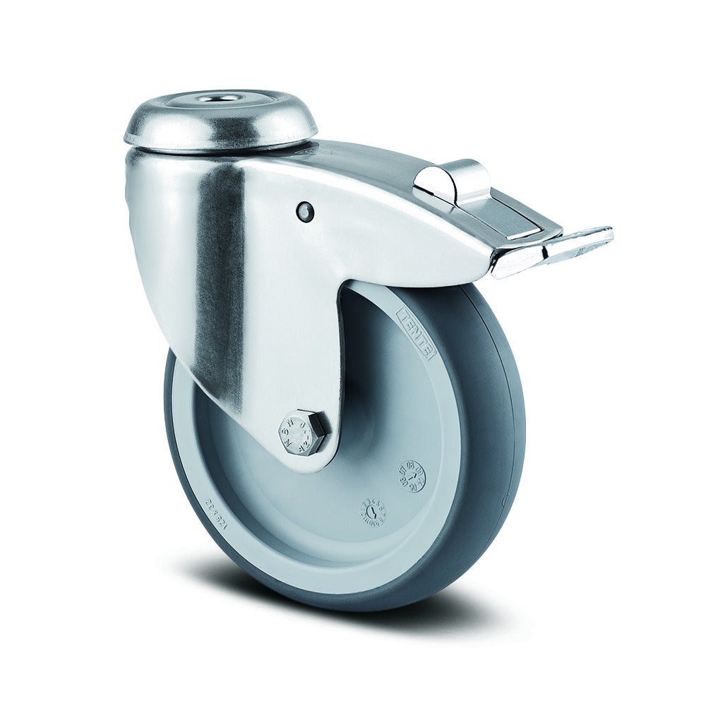 Roulette pivotante à blocage total 100 mm
