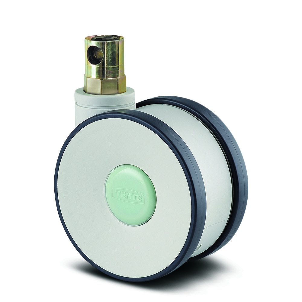 Swivel castor with central , total lock 4.92 in