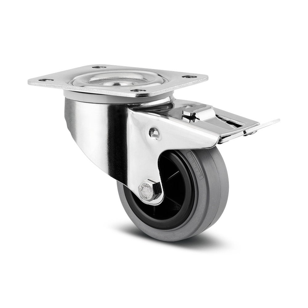 Rodízio giratório com travão total 80 mm