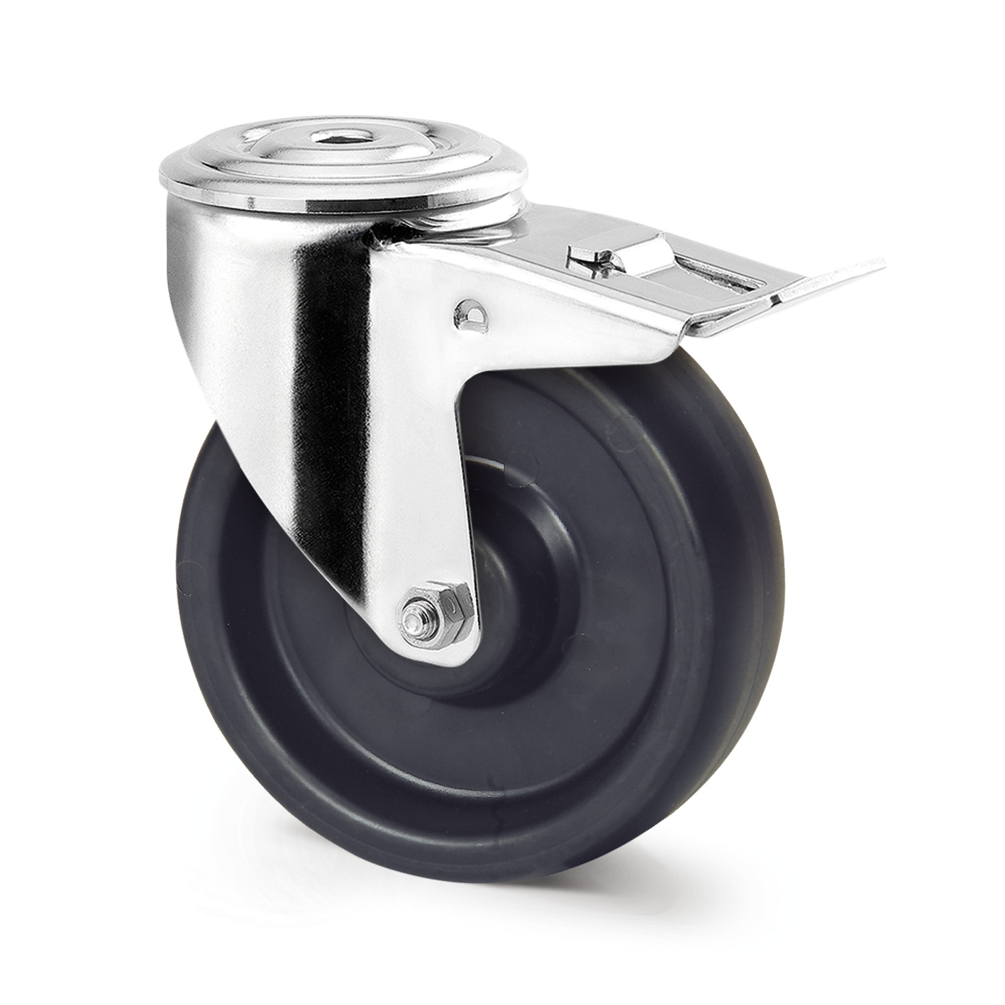 Ruota girevole con freno totale 80 mm