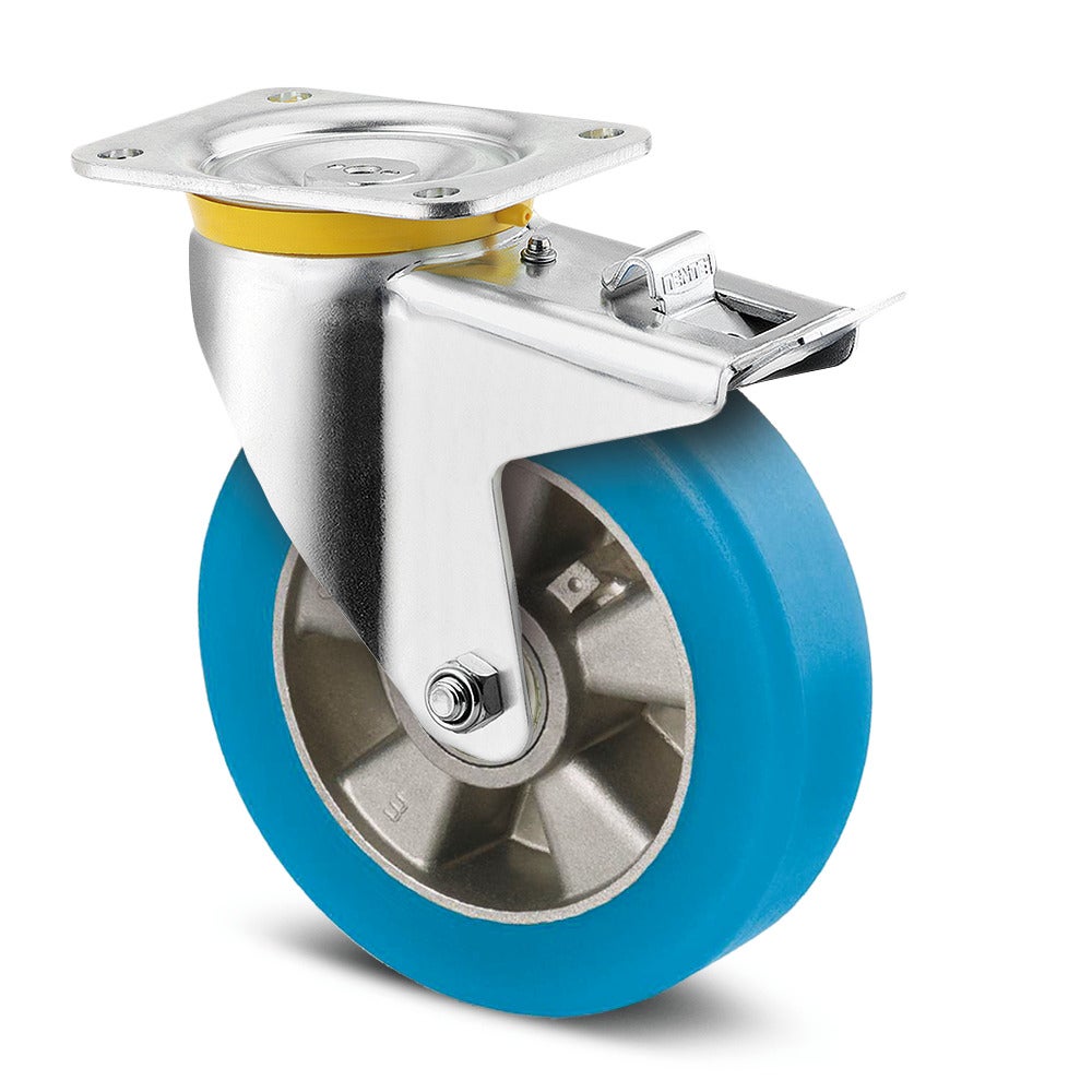 Swivel castor with total lock 160 mm