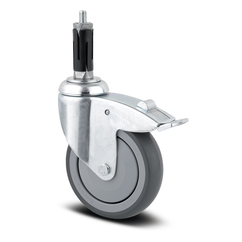Swivel castor with total lock 4.92 in