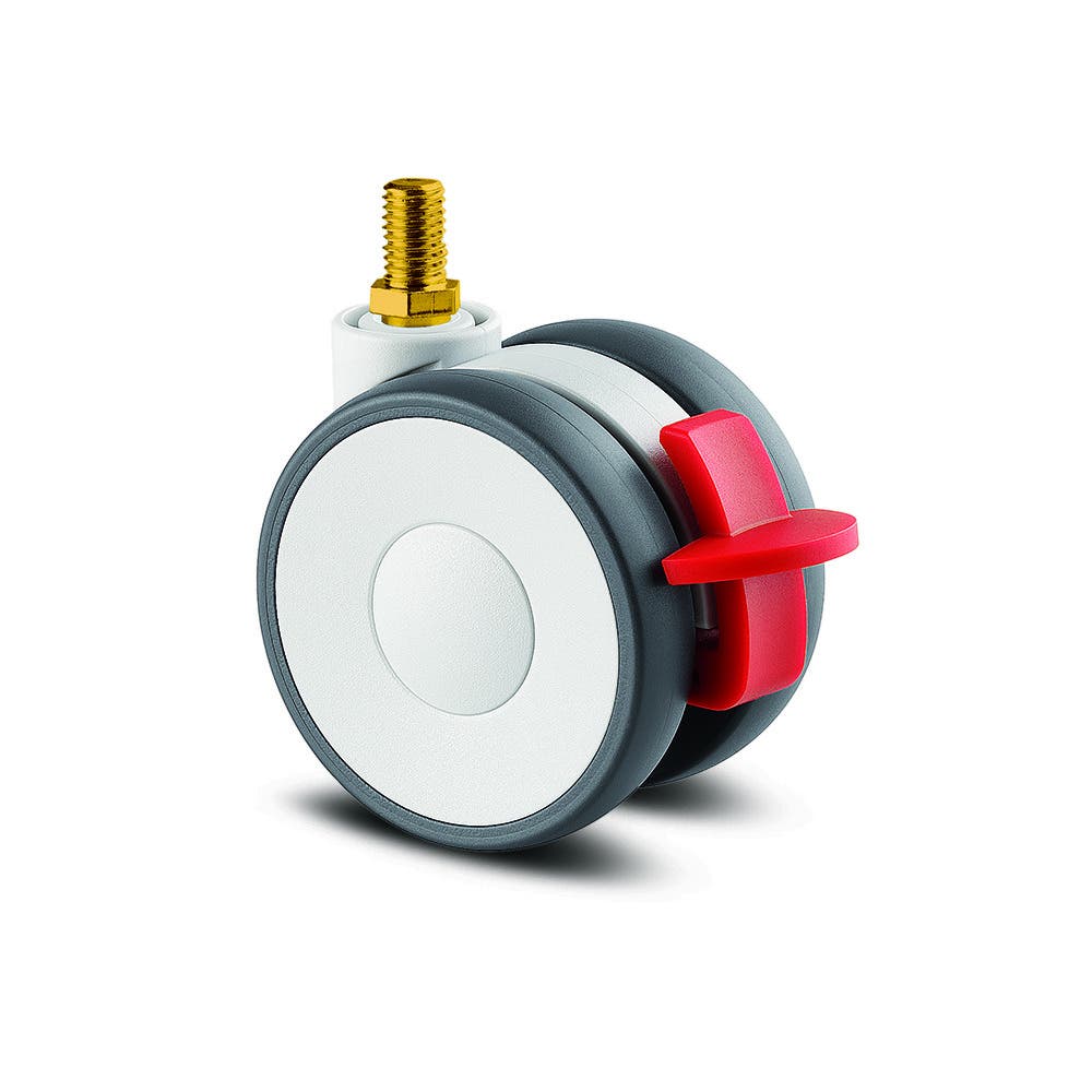 Swivel caster with wheel brake 2.56 in