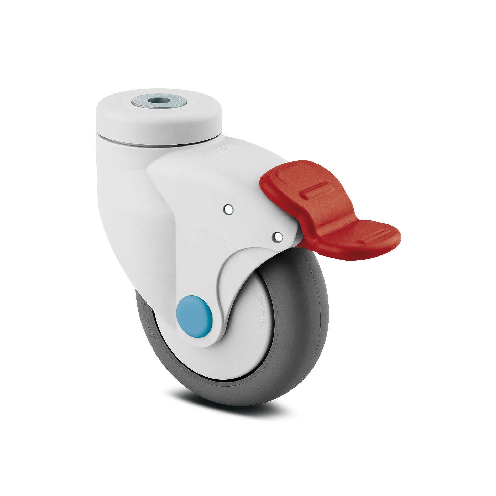 Swivel castor with total lock 125 mm