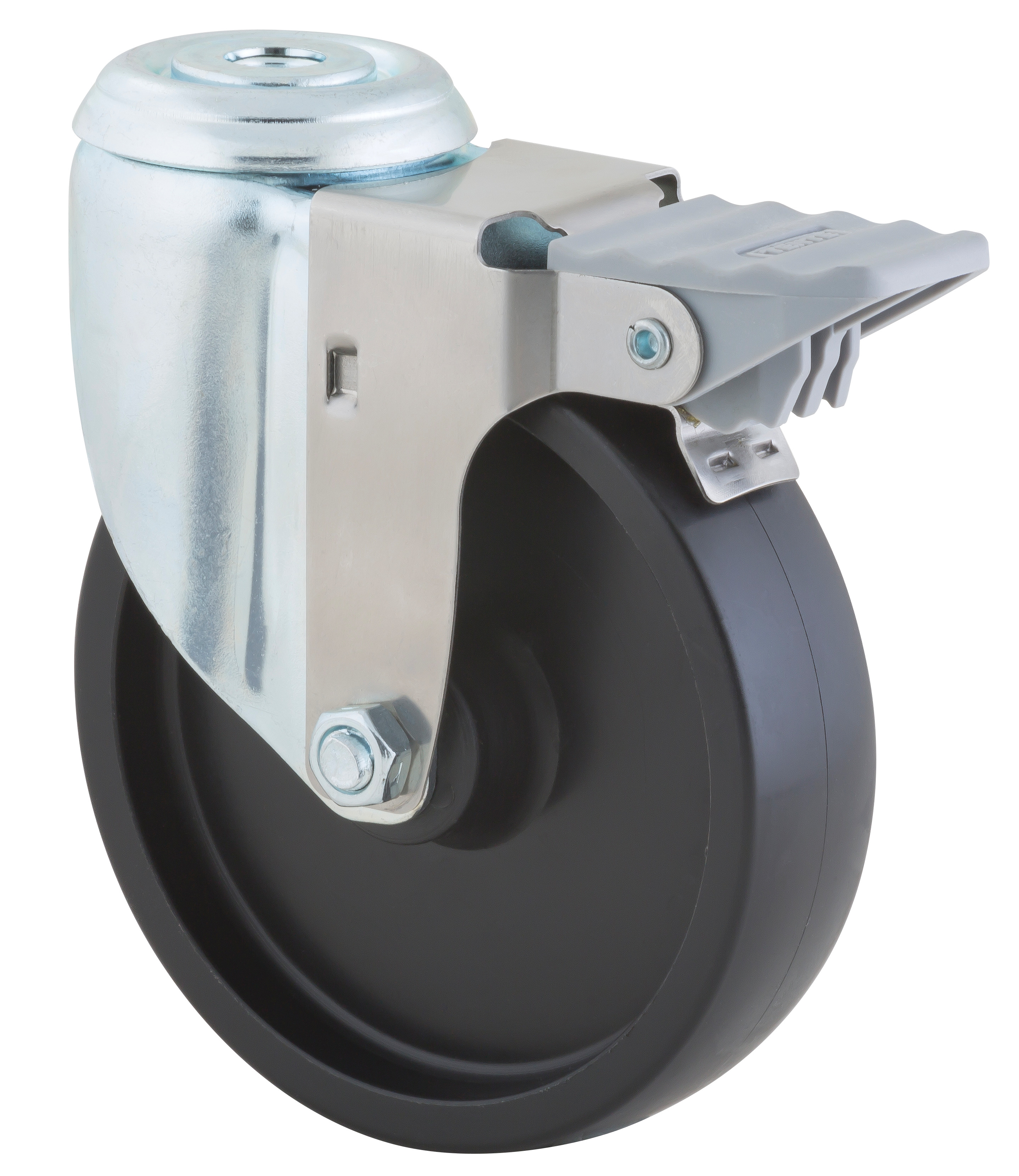 Swivel castor with wheel brake 5 in
