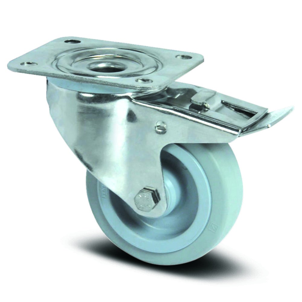 Roulette pivotante avec Blocage total 160 mm