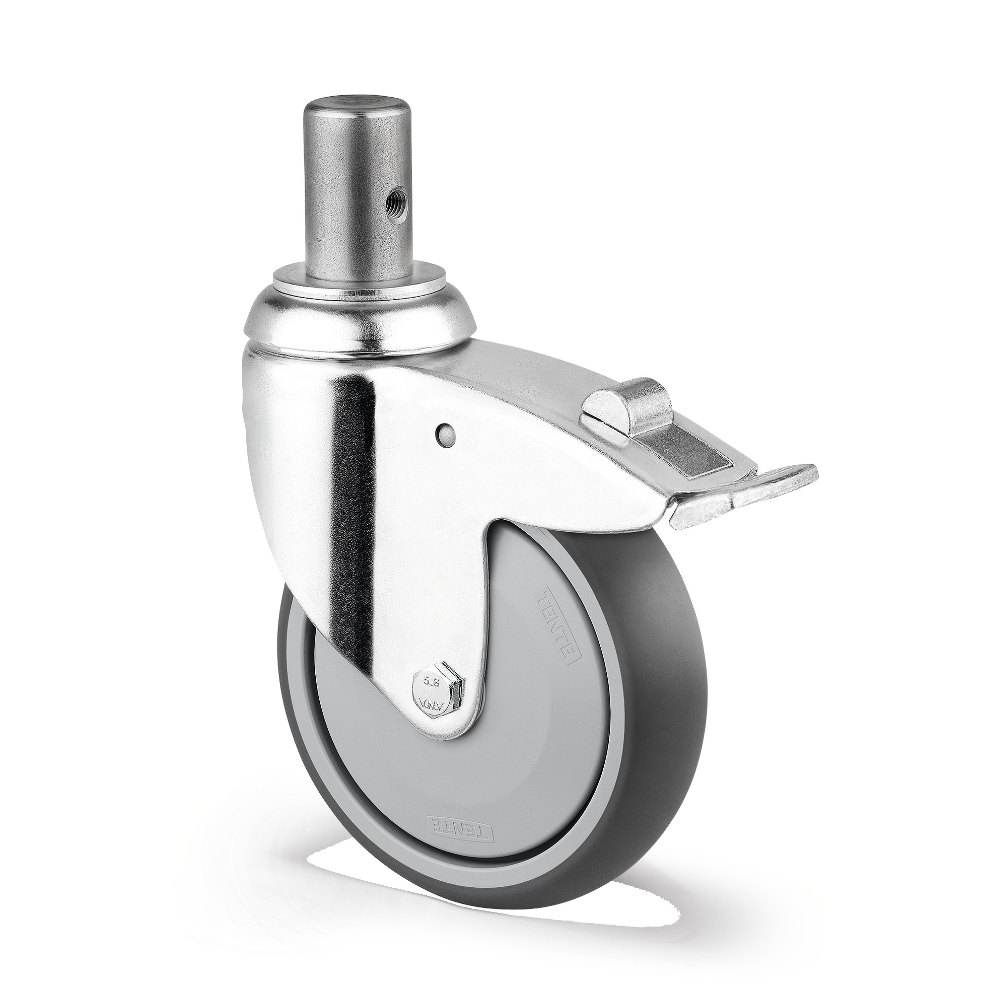Swivel castor with total lock 125 mm