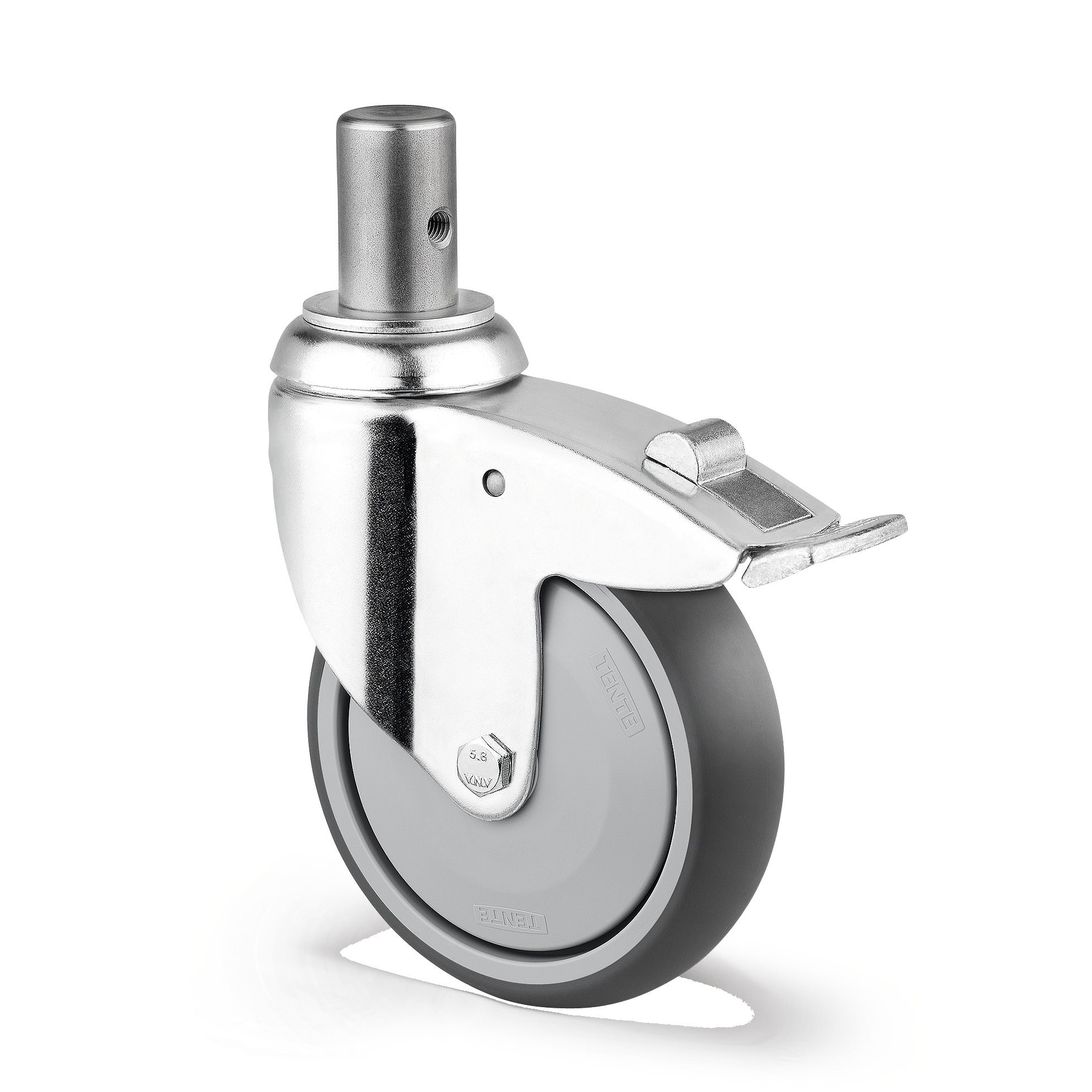 Swivel castor with total lock 125 mm