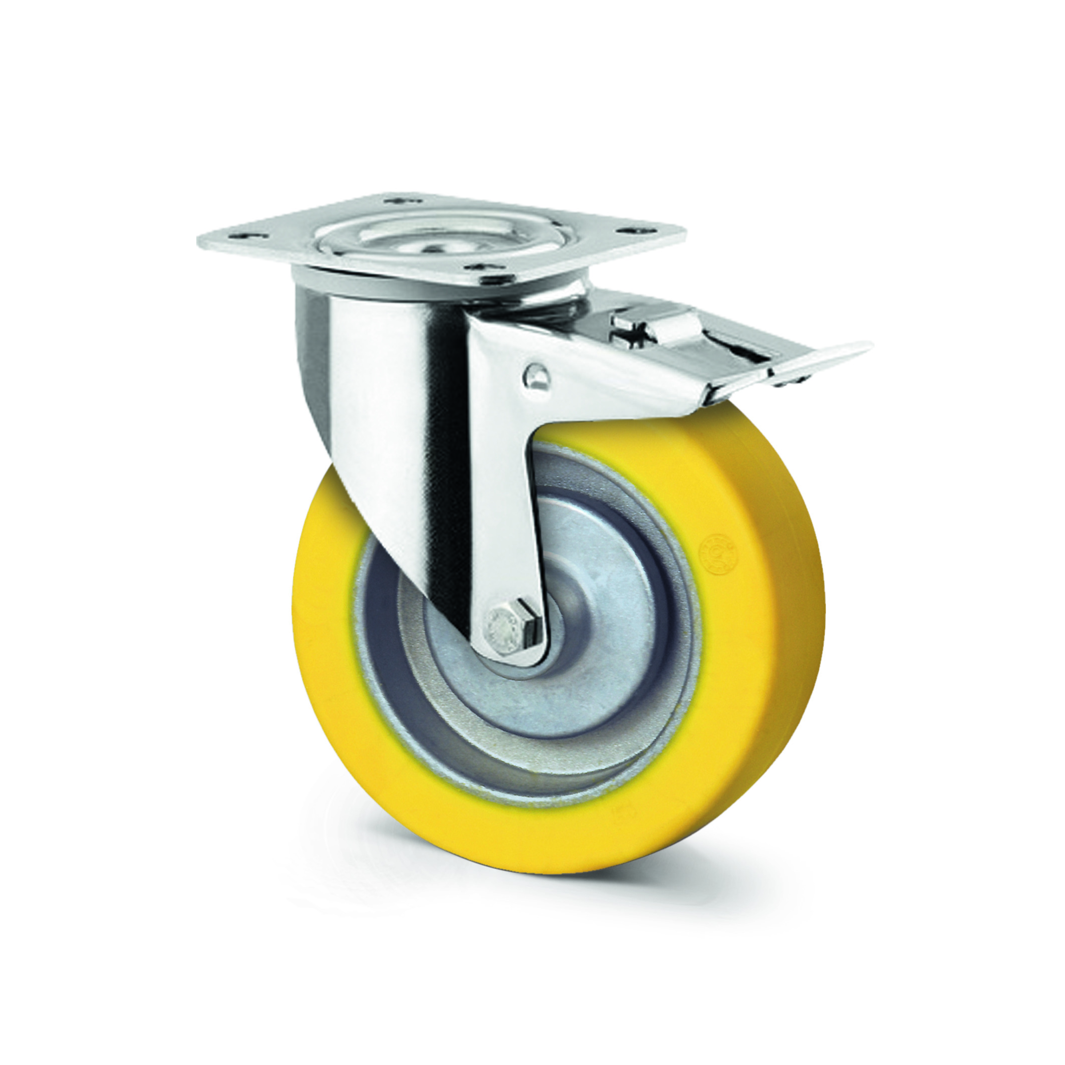 Ruota girevole con freno totale 100 mm