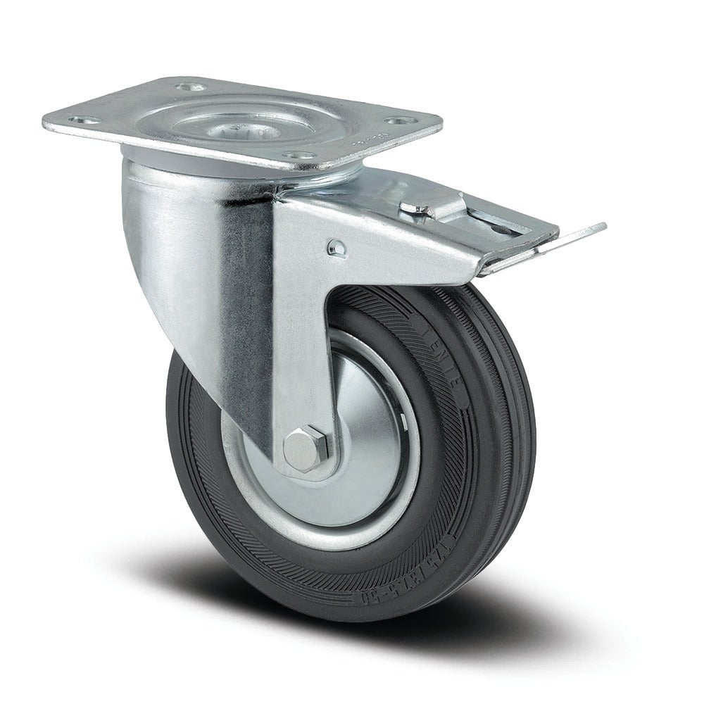 Swivel castor with total lock 200 mm