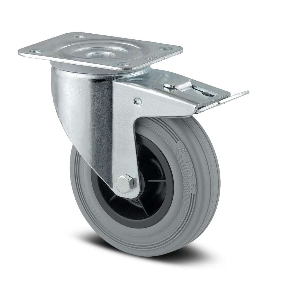 Swivel castor with total lock 160 mm