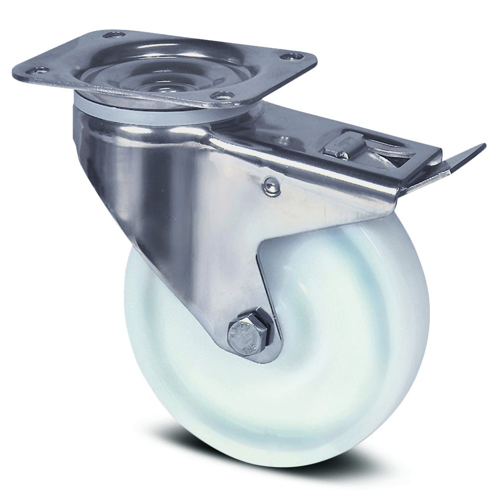 Swivel castor with total lock 160 mm