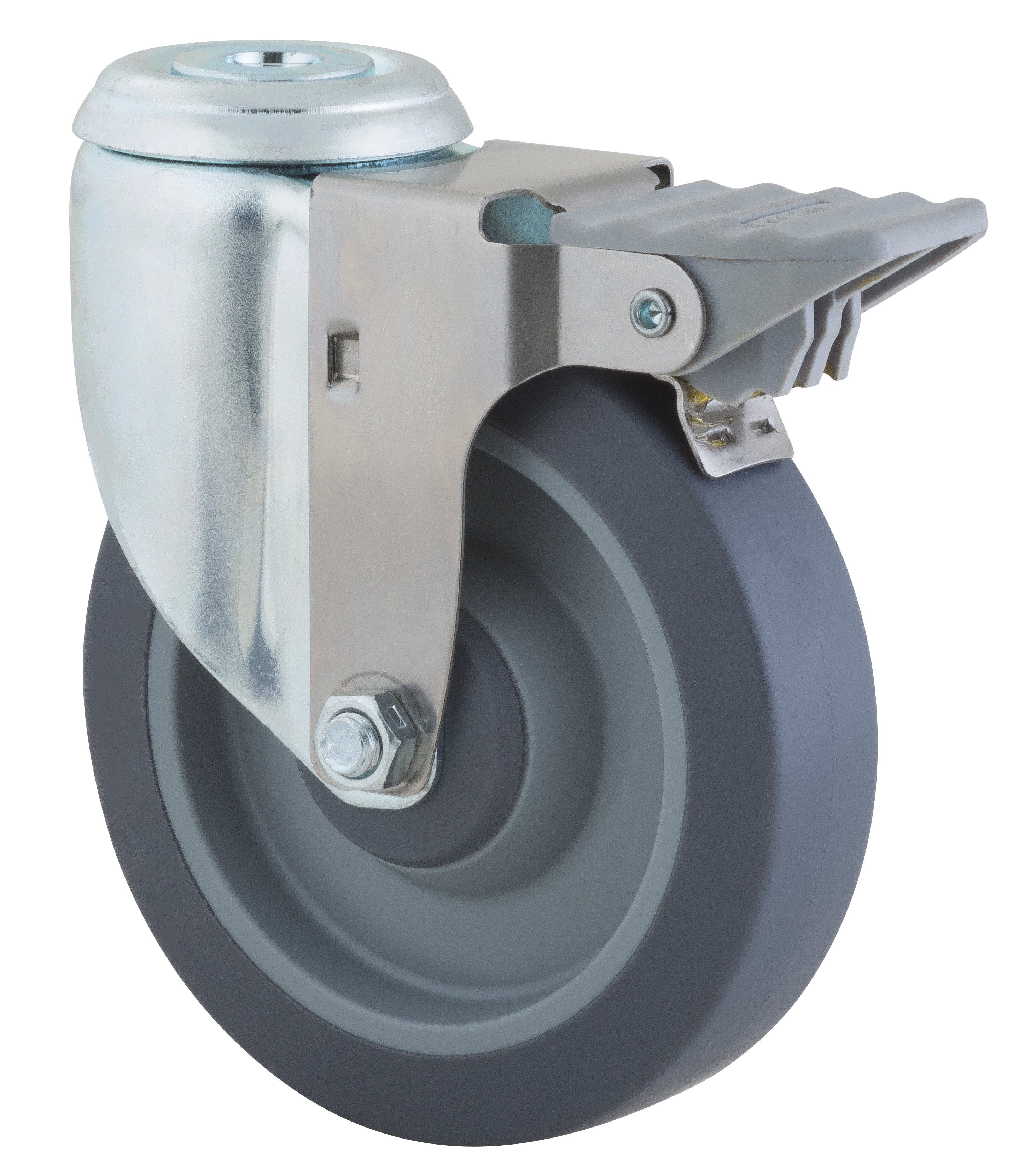 Swivel castor with wheel brake 4 in