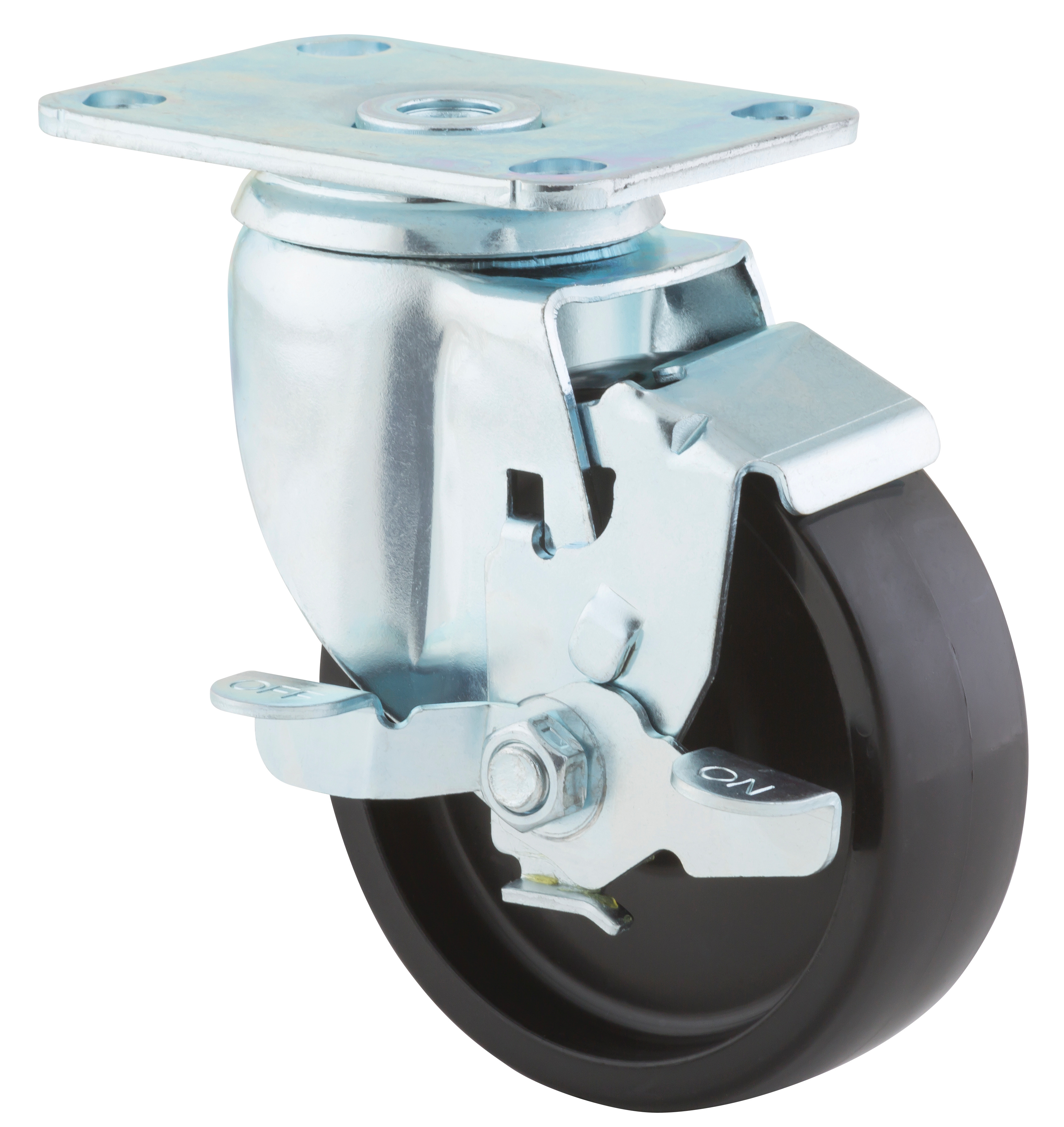 Castor with butterfly wheel brake 4 in