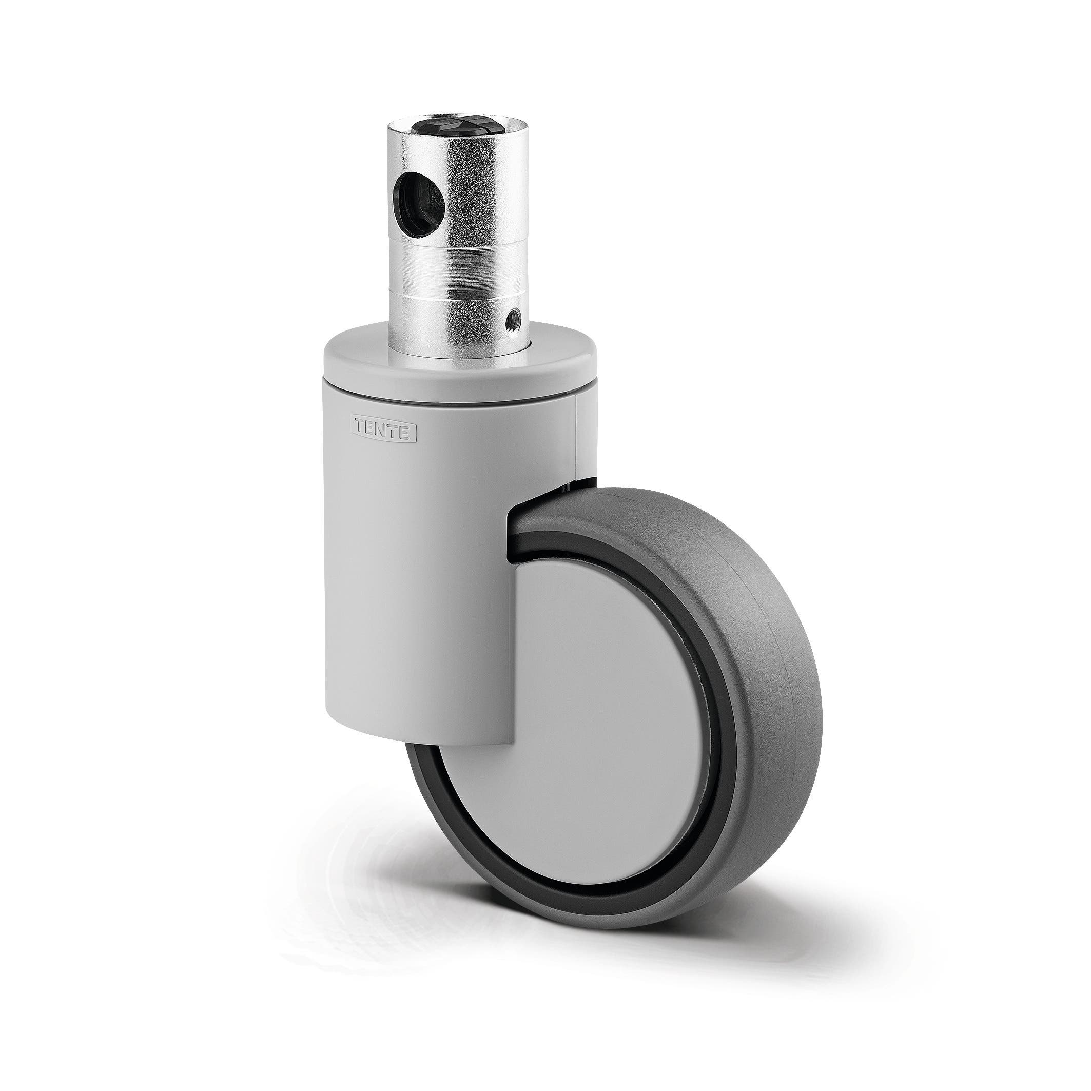 Swivel castor with central, total lock 100 mm | Polyurethane, injected ...