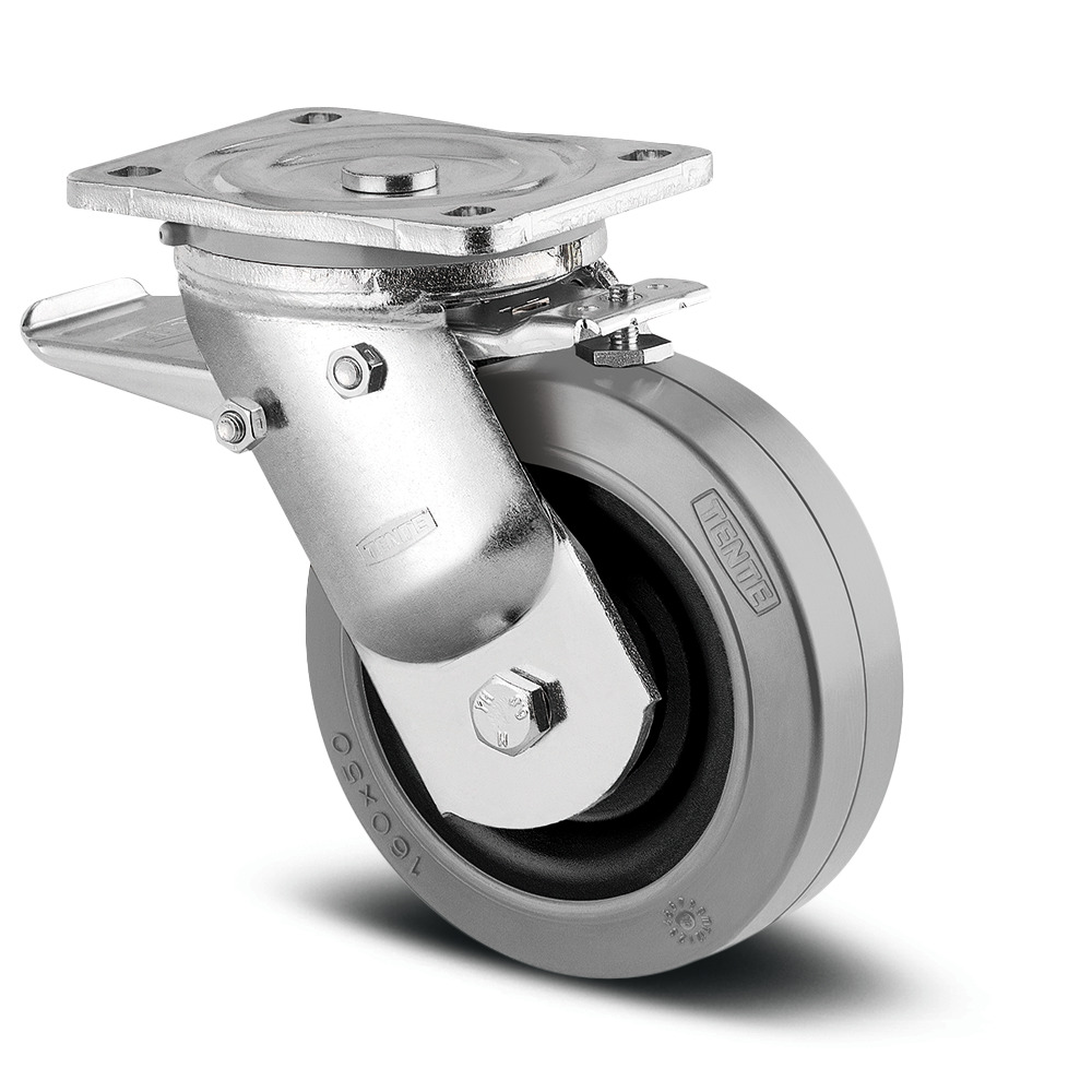 Ruota girevole con freno totale  200 mm