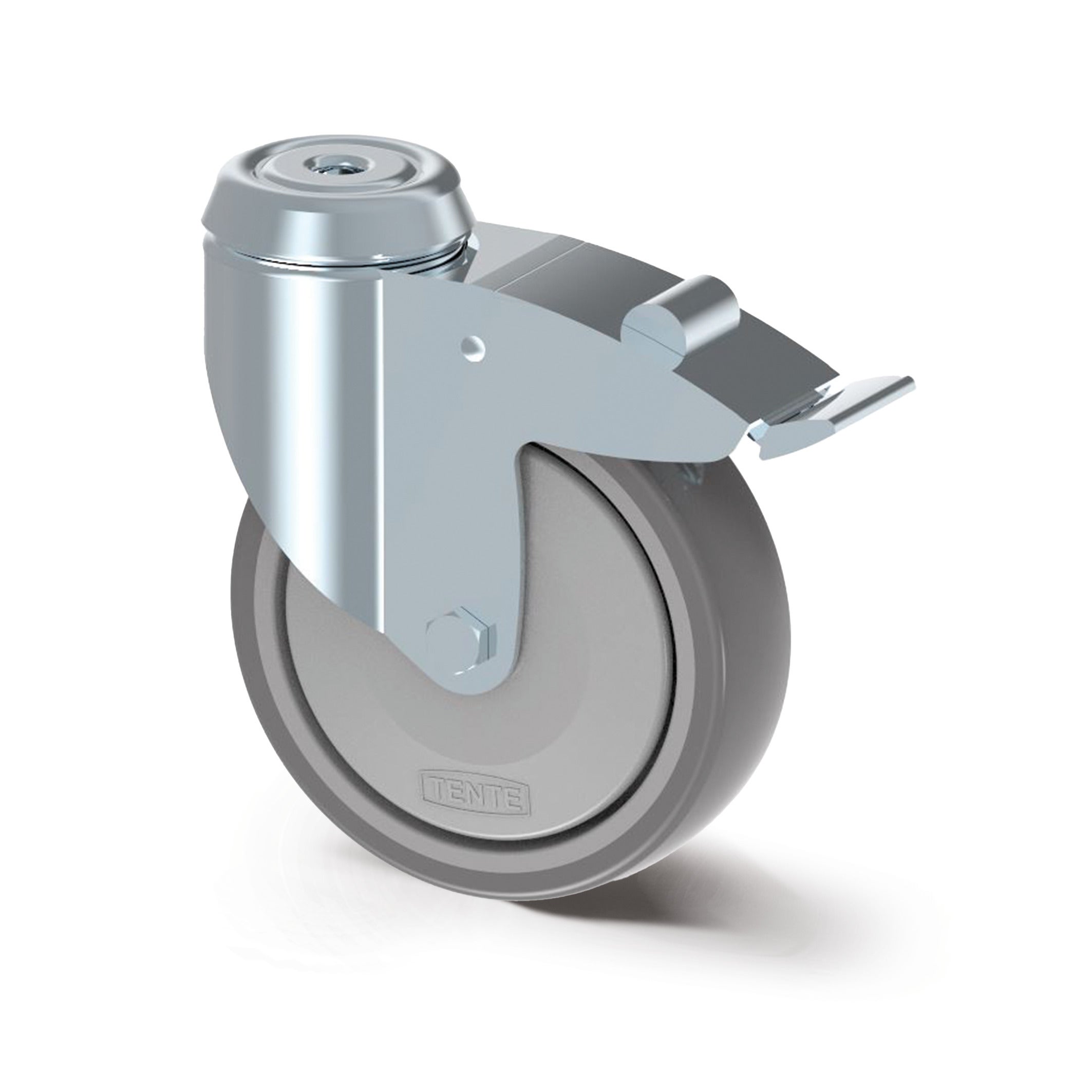 Swivel castor with total lock 125 mm