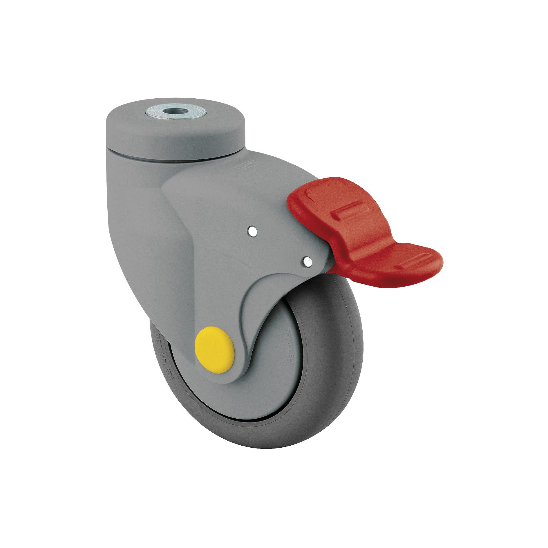 Swivel castor with total lock 125 mm