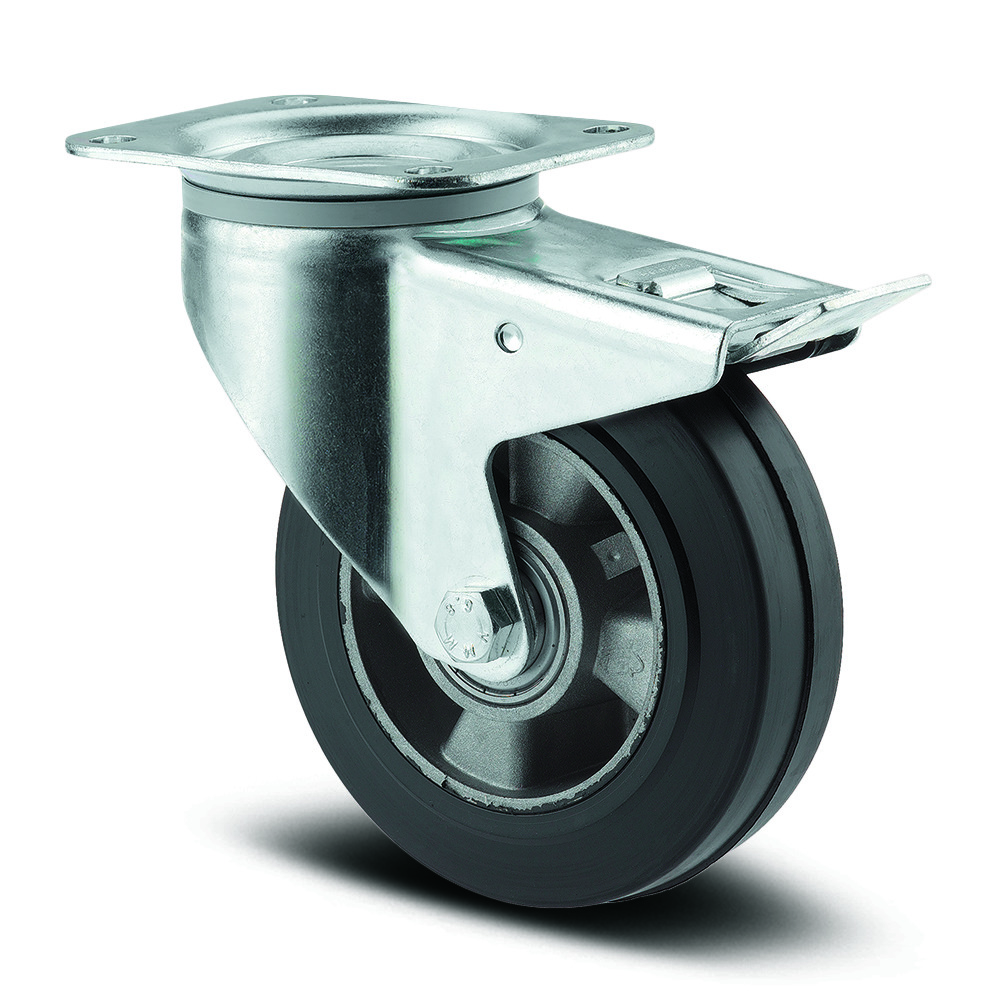 Swivel castor with total lock 200 mm