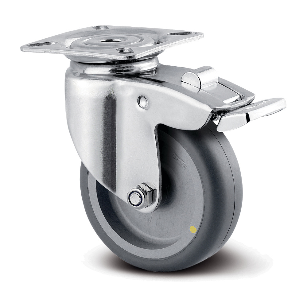 Ruota girevole con freno totale 100 mm