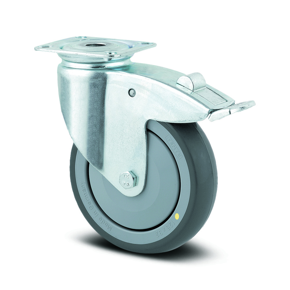 Swivel castor with total lock 125 mm