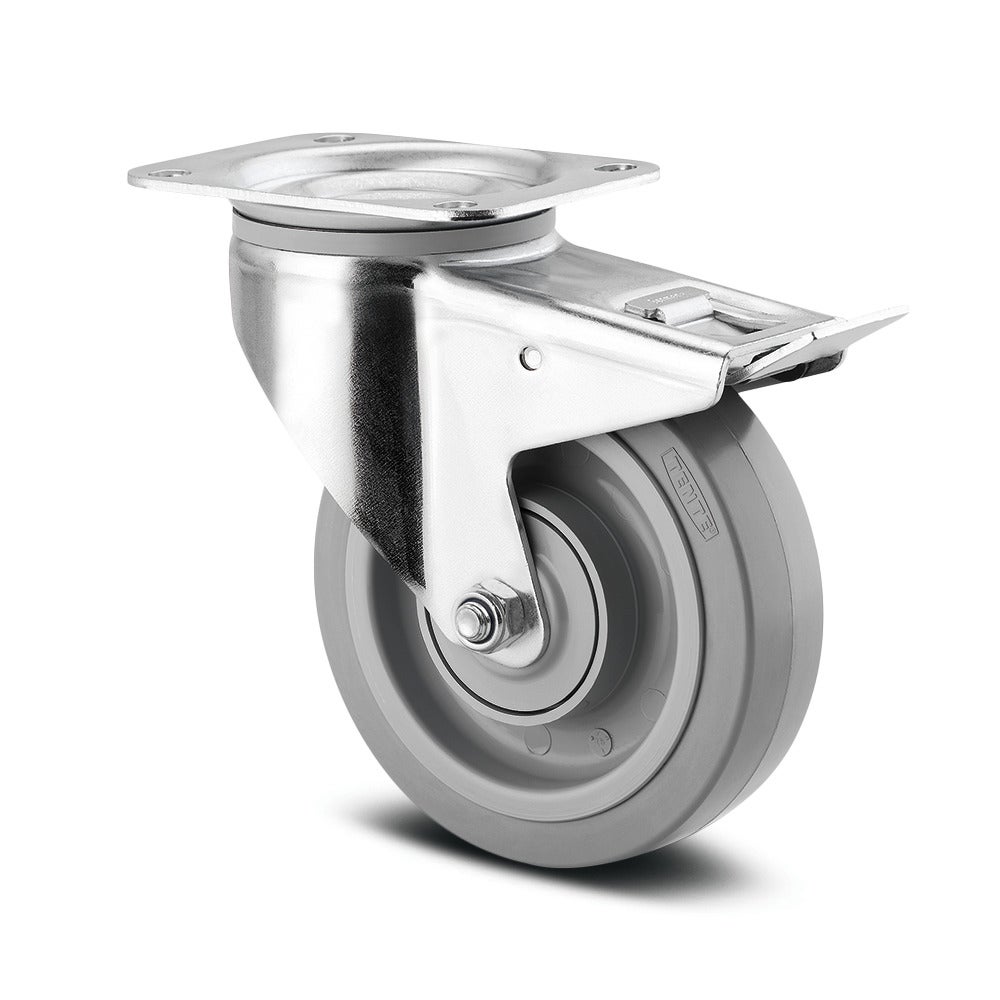 Swivel castor with total lock 160 mm