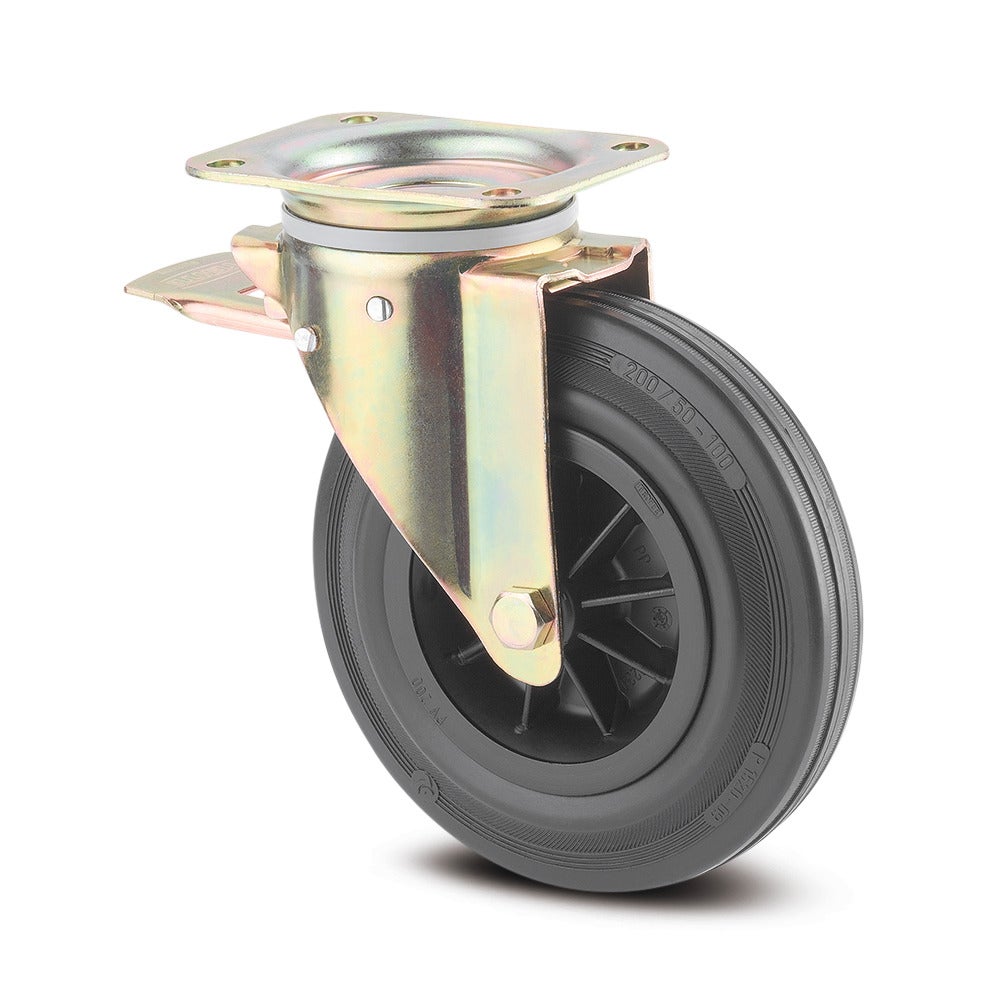 Kółko obrotowe z Blokada pełna, Przód kółka 160 mm