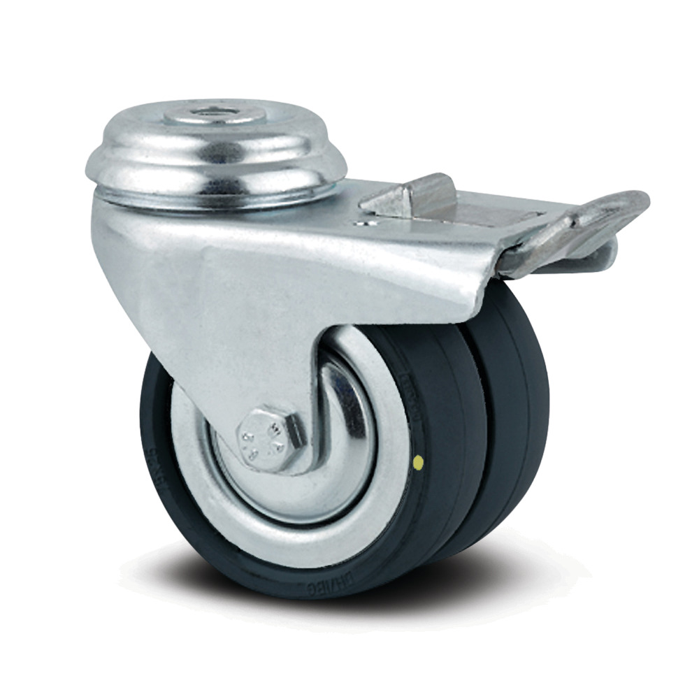 Swivel castor with total lock 75 mm