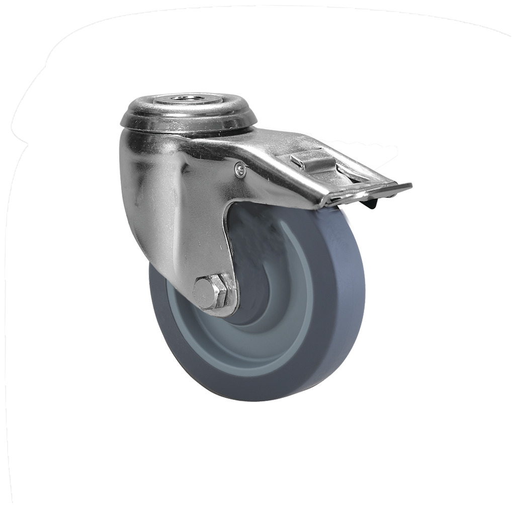 Swivel castor with total lock 4 in