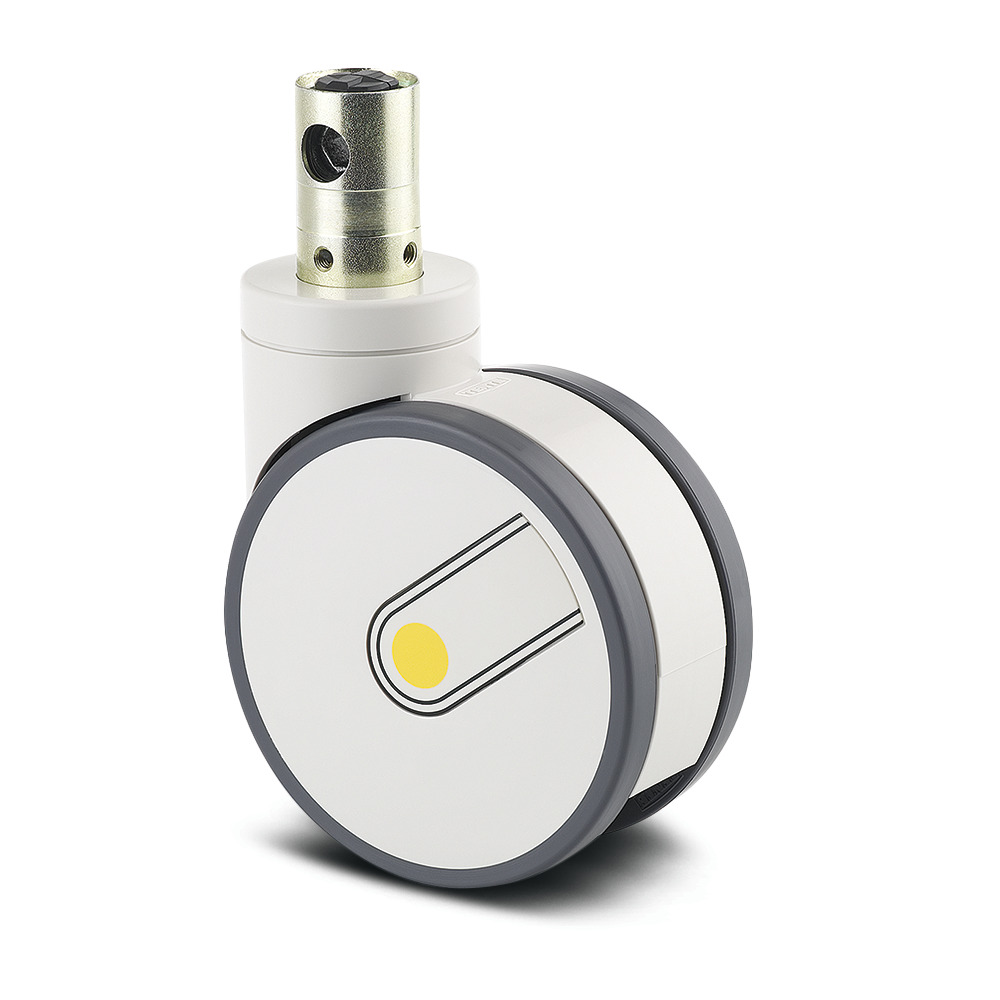 Swivel castor with central, total or directional lock 4.92 in