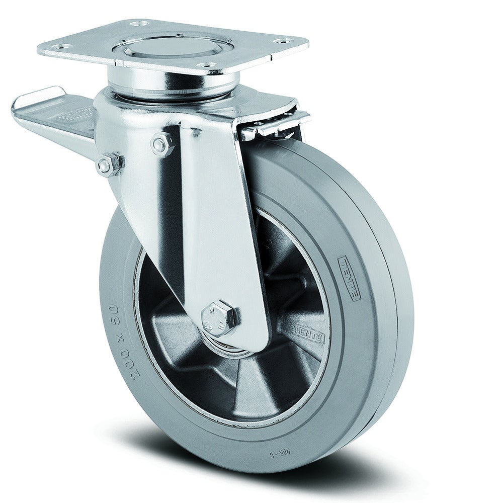 带全锁的旋转脚轮，脚轮头端 125 mm