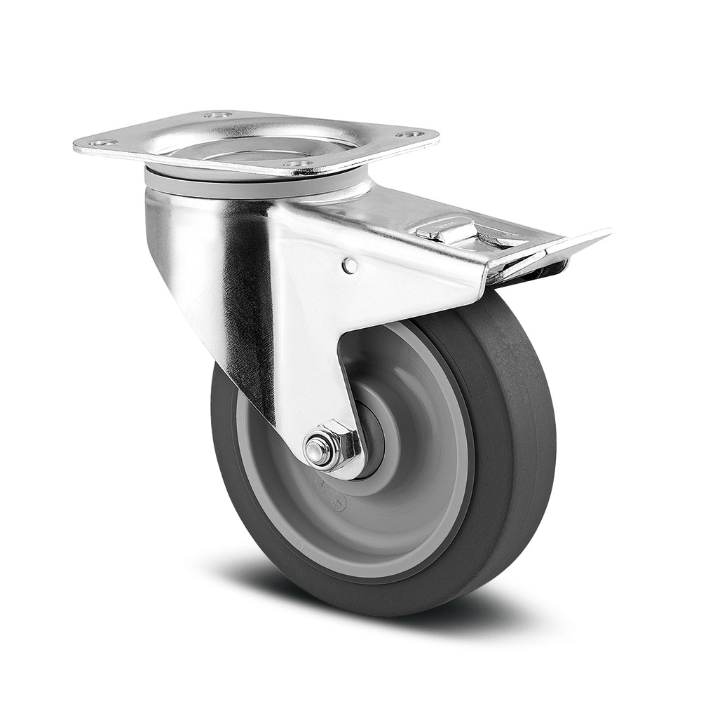 Swivel castor with total lock 160 mm