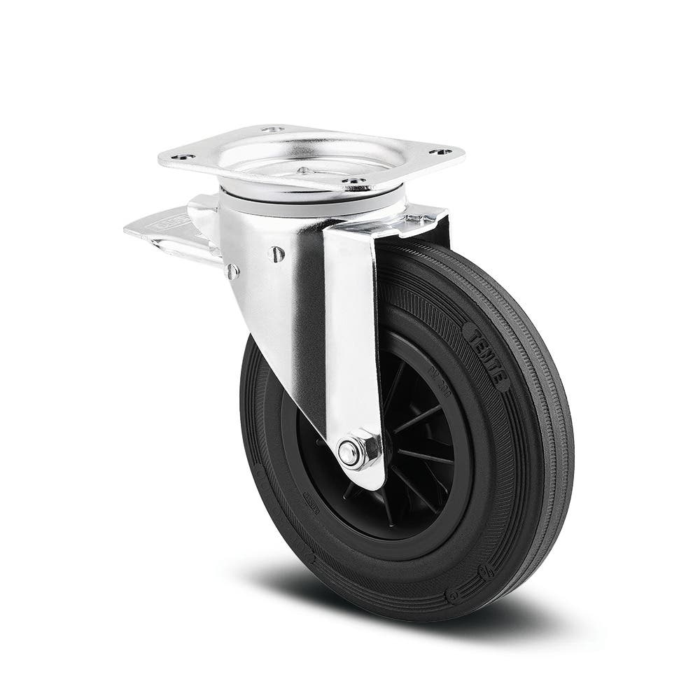 Swivel castor with total lock, head end of castor 7.87 in ...