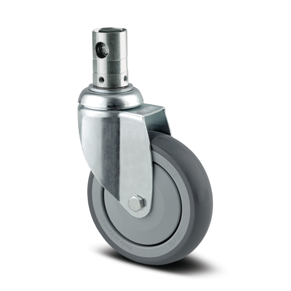 Ruota girevole con freno totale e blocco direzionale 100 mm