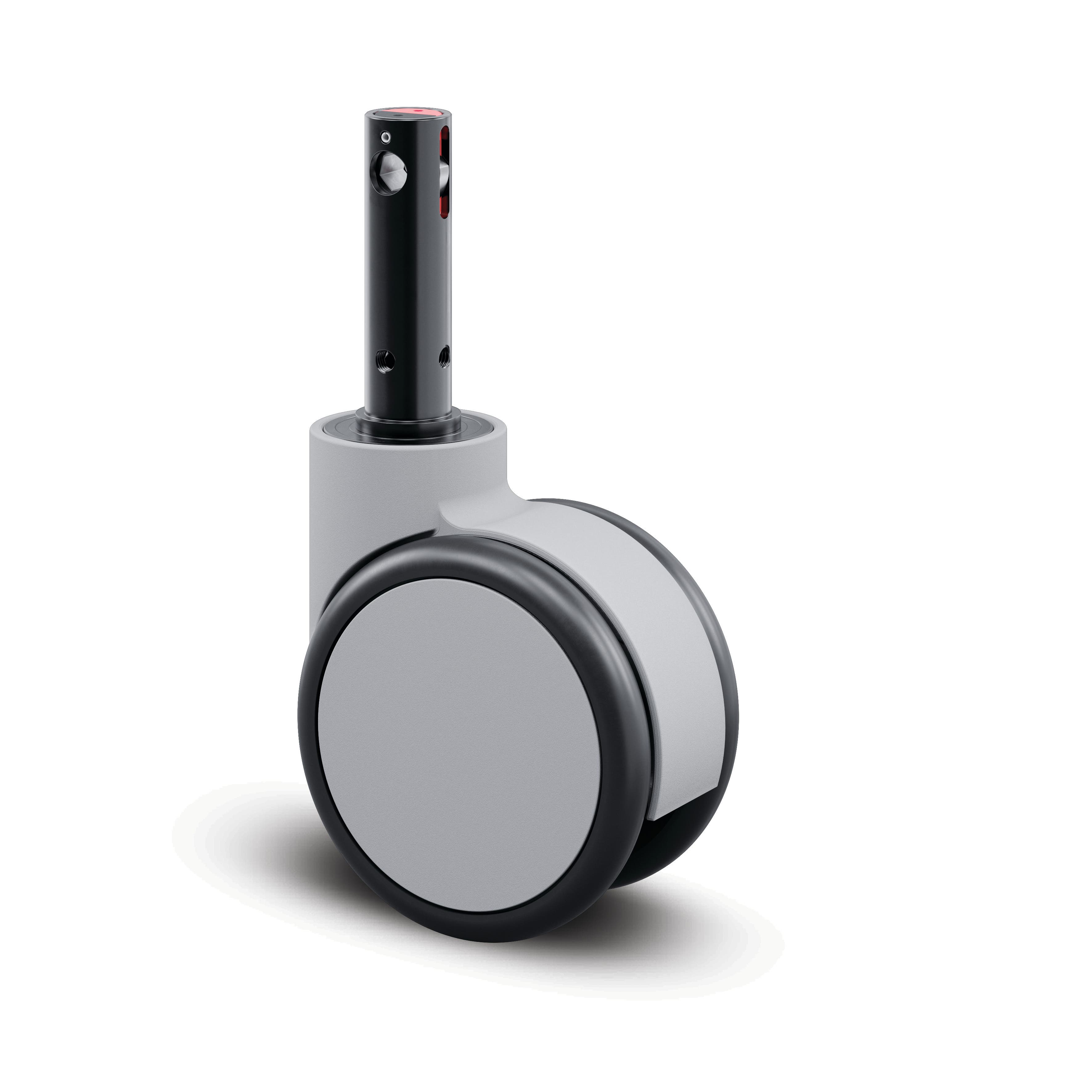 Swivel castor with central, total lock 125 mm | Elastic tire, non ...