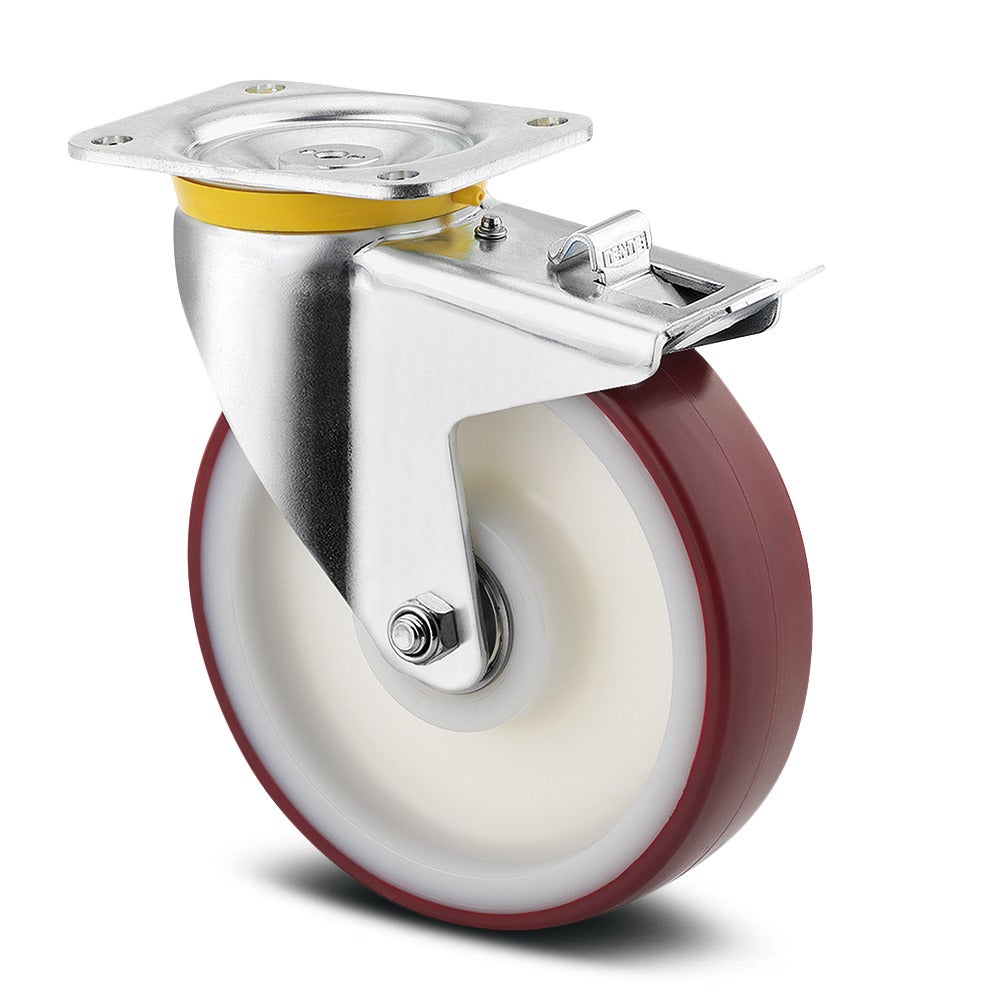 Swivel castor with total lock 200 mm