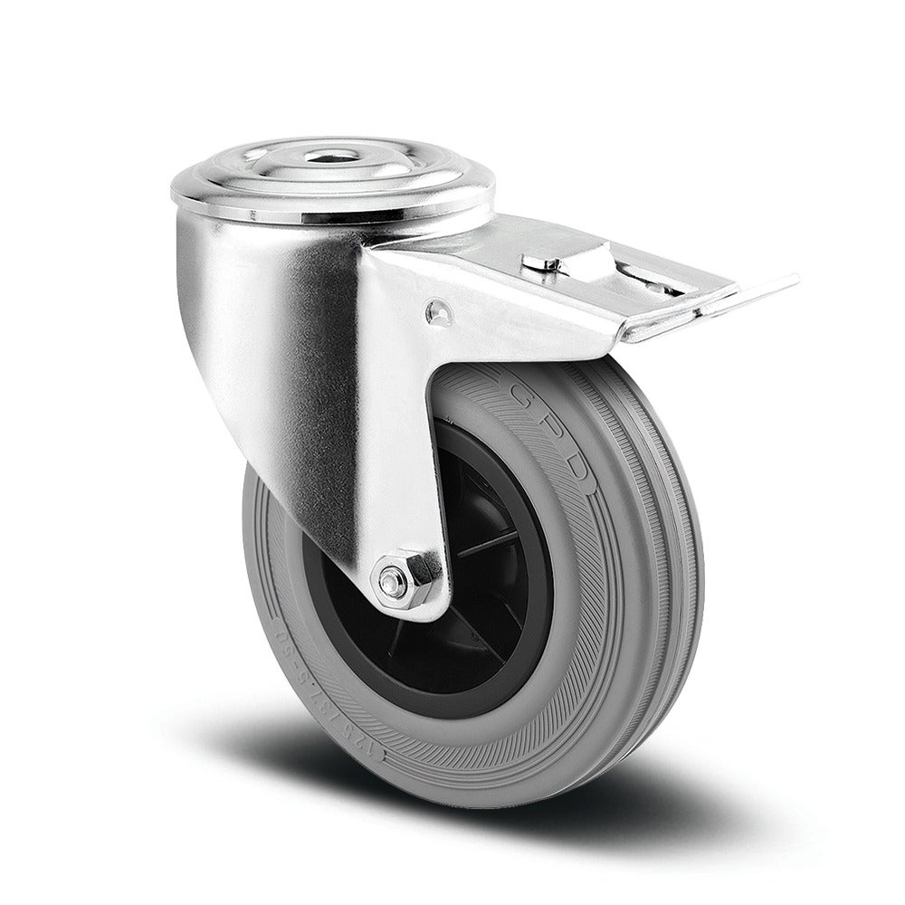 Zwenkwiel met dubbele rem 125 mm