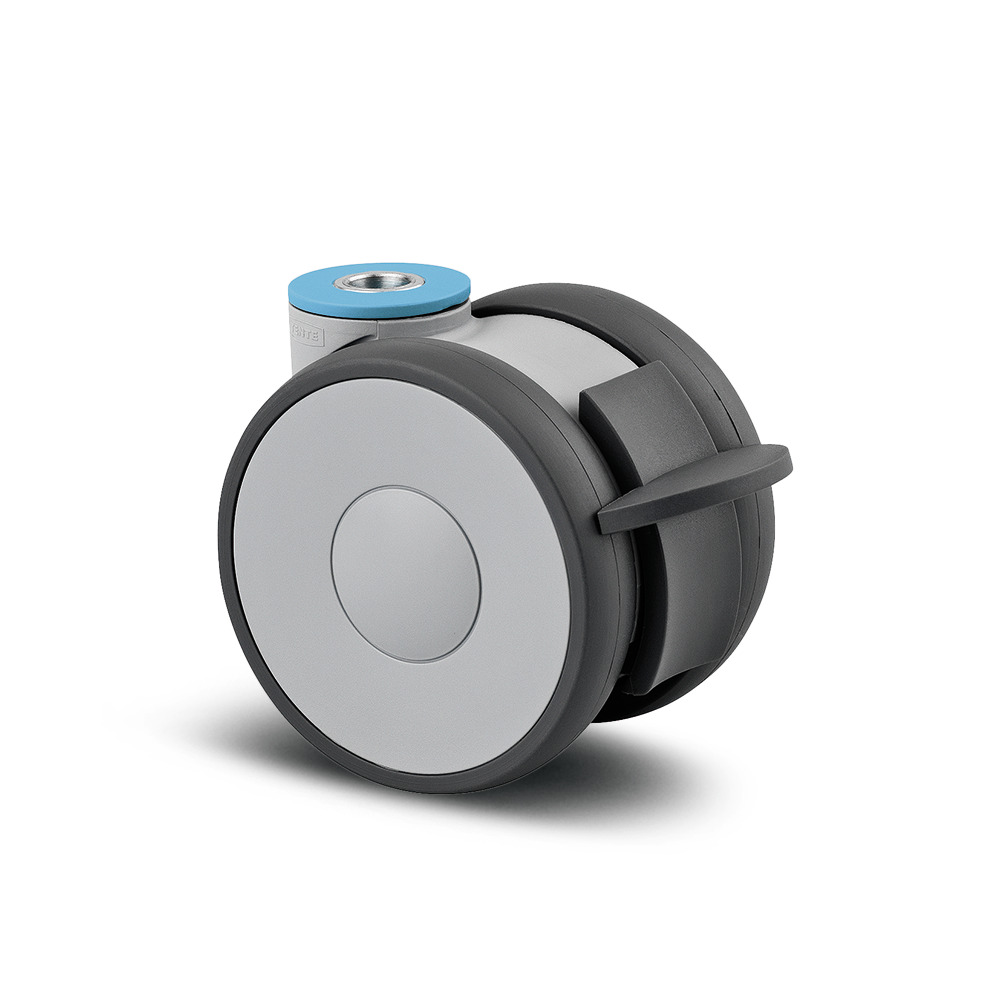 Swivel castor with wheel brake 2.95 in