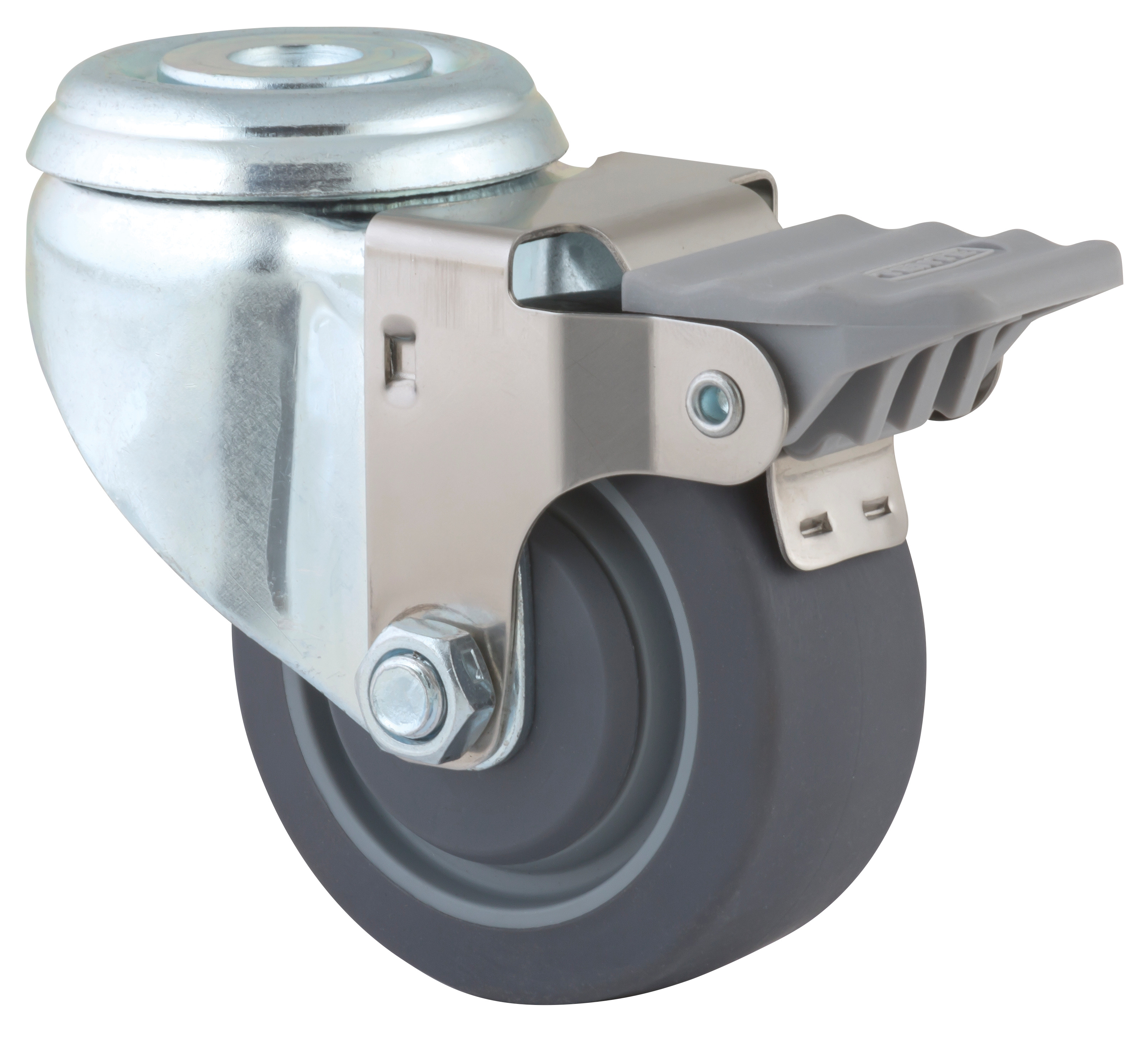 Swivel castor with wheel brake 3 in