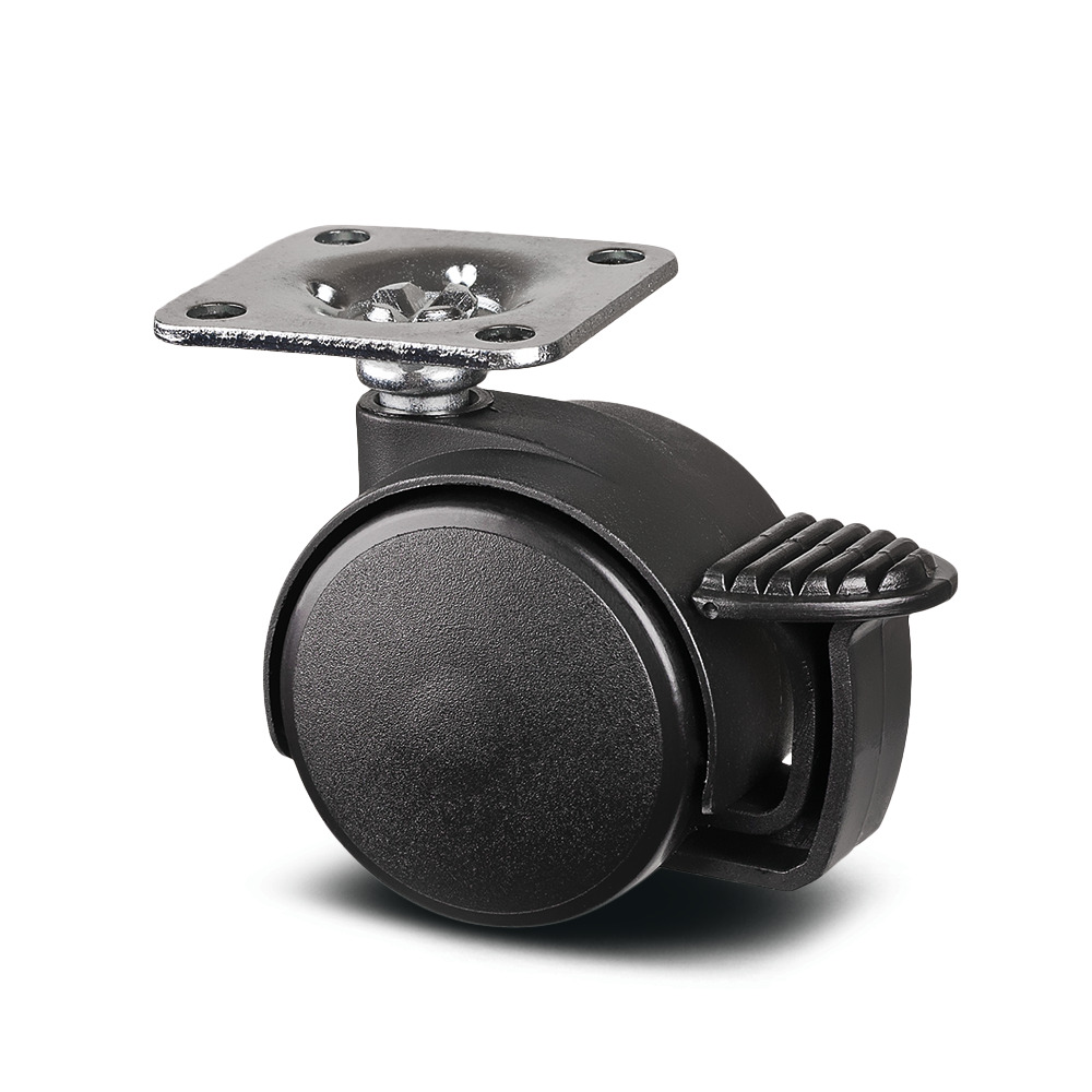 Swivel castor with wheel brake 1.57 in