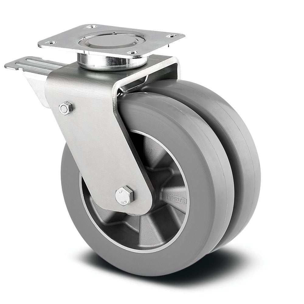 带全锁的旋转脚轮，脚轮头端 125 mm