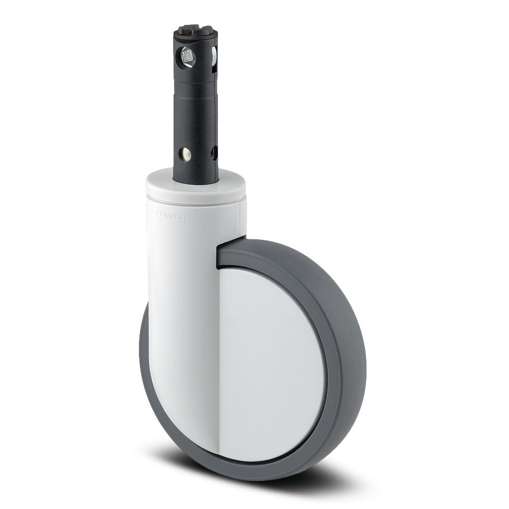 Swivel castor with central, total or directional lock 4.92 in