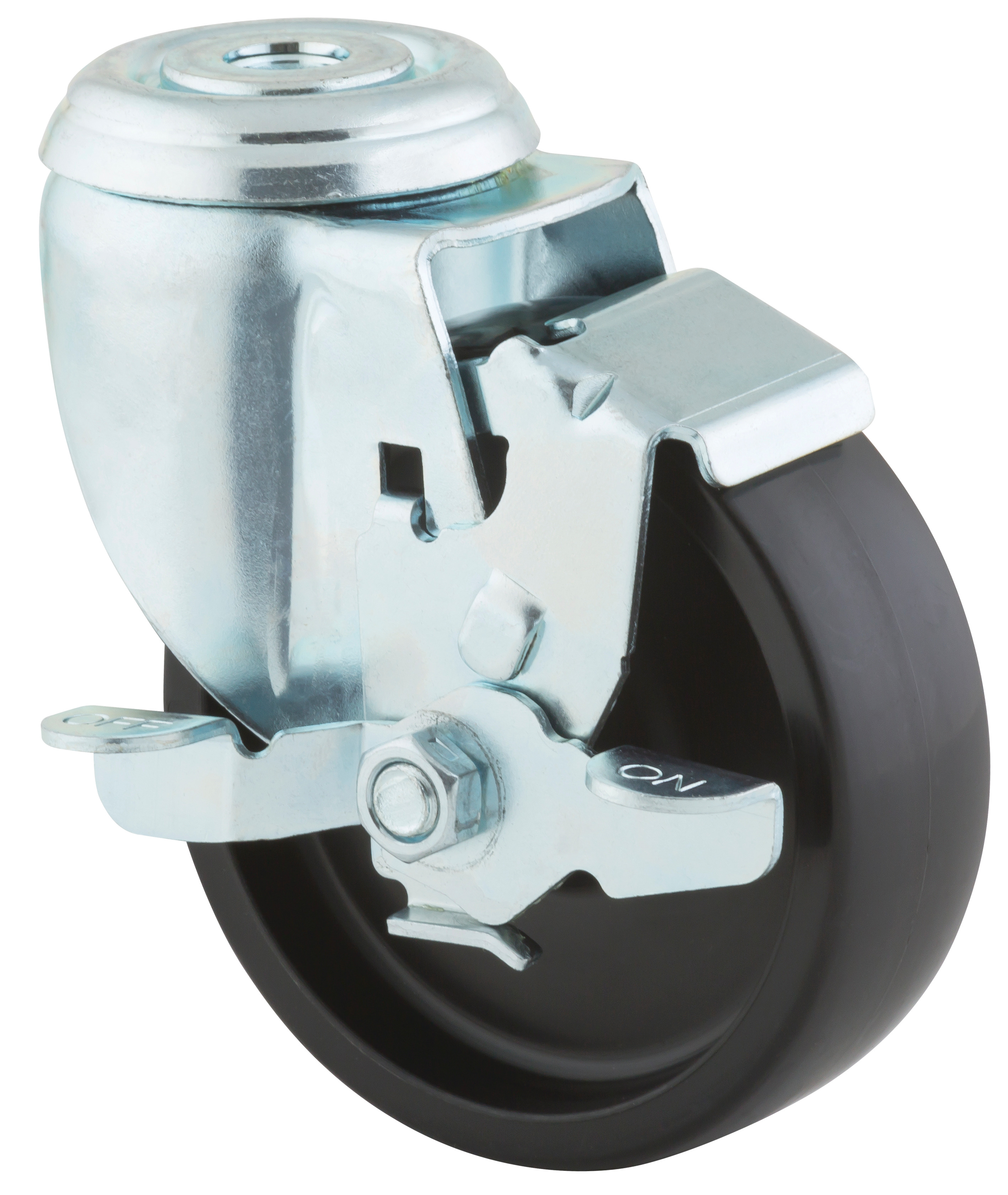 Castor with butterfly wheel brake 4 in